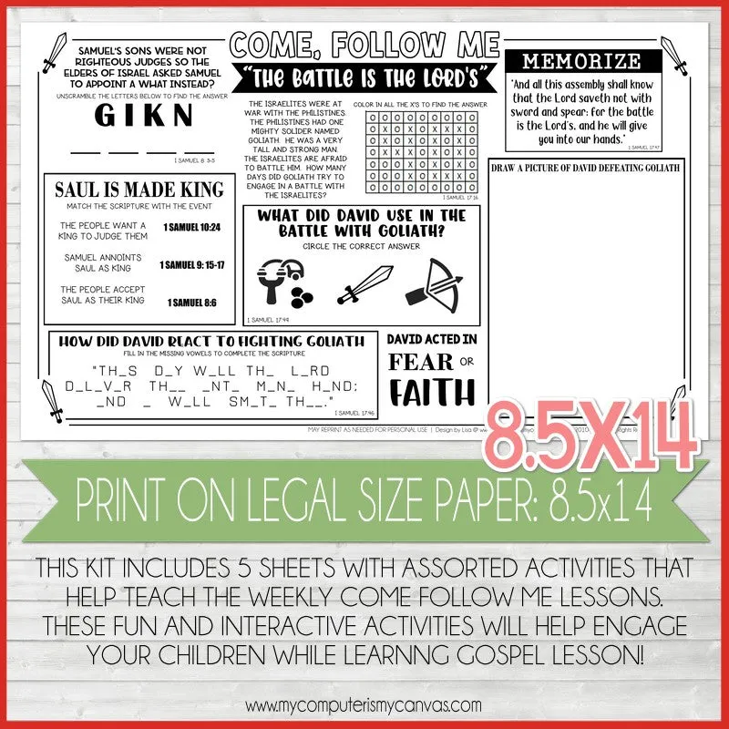 2022 CFM Old Testament Placemat Activity Sheets {JUNE} PRINTABLE