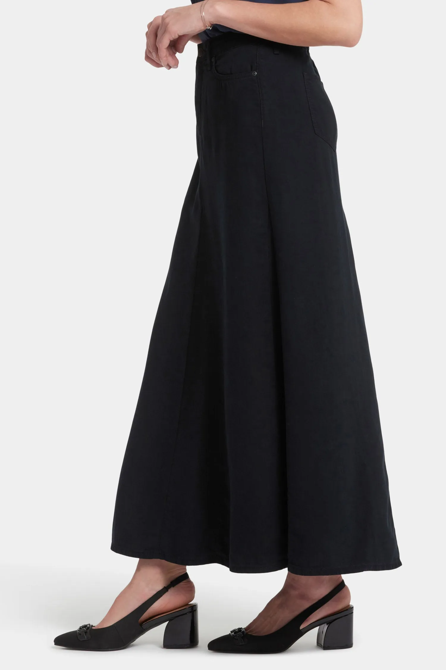 5 Pocket Maxi Skirt   - Overdye Black