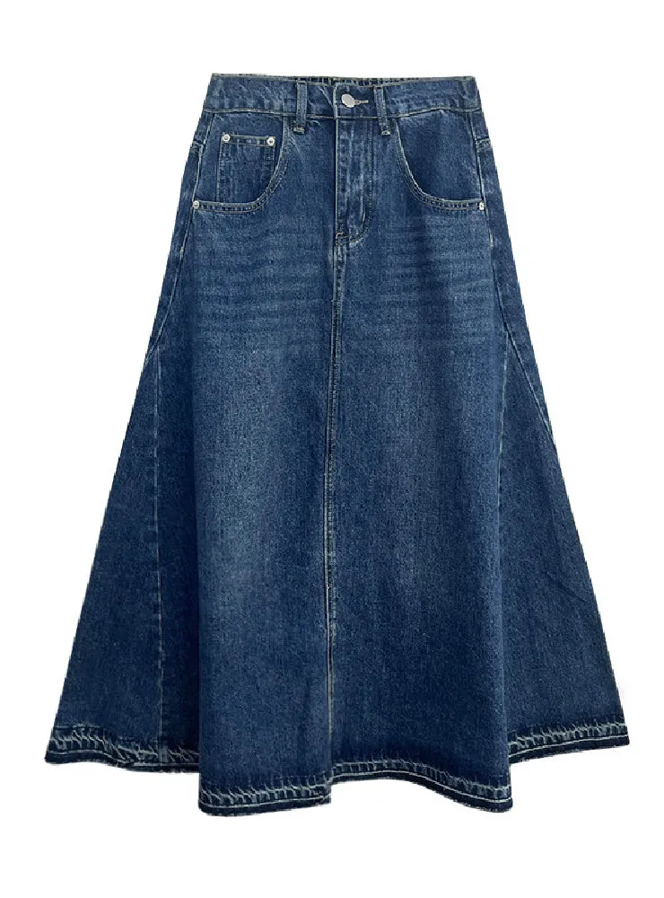 A Long Denim Skirt