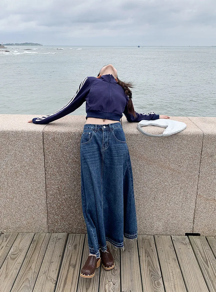 A Long Denim Skirt