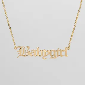 Babygirl Old English Necklace