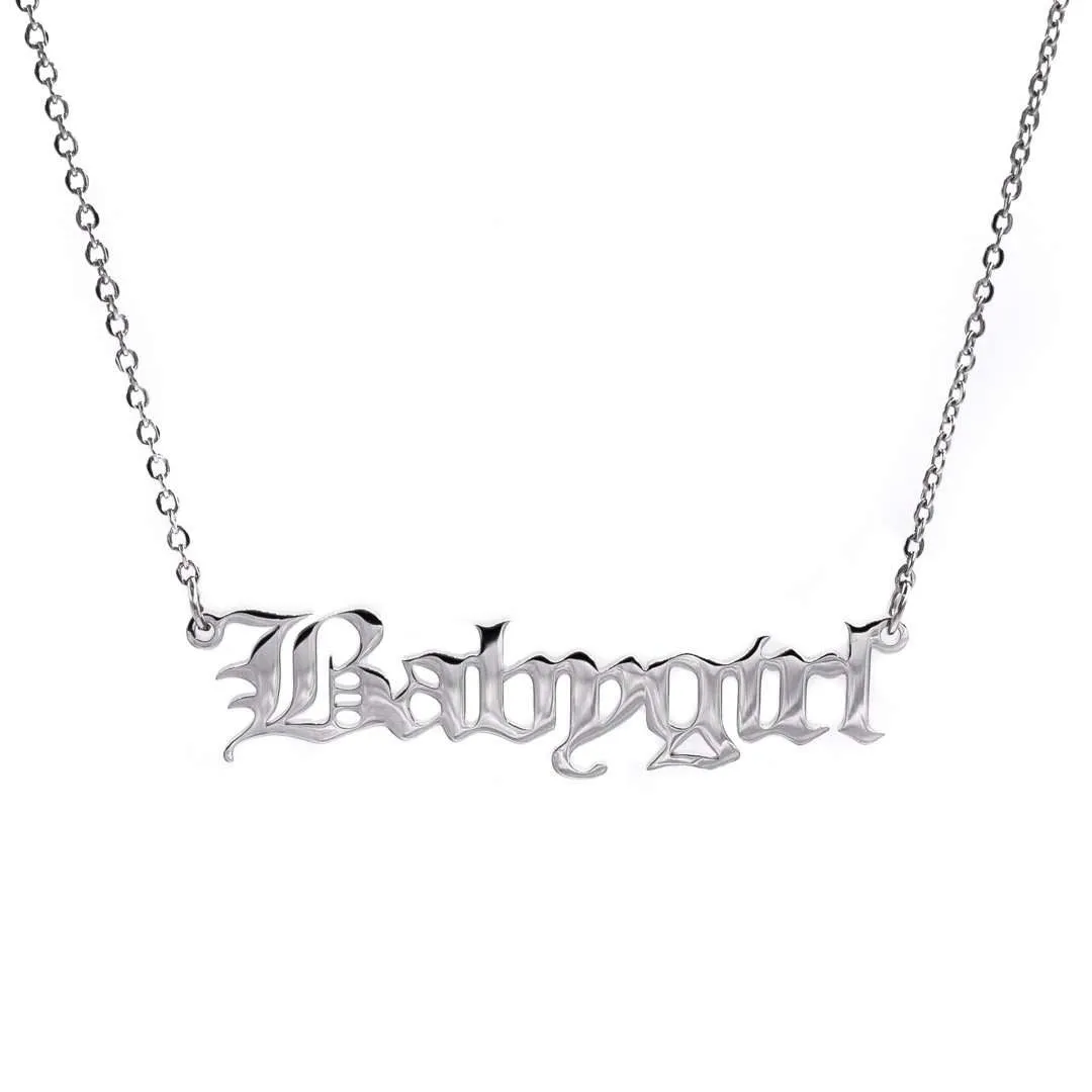 Babygirl Old English Necklace