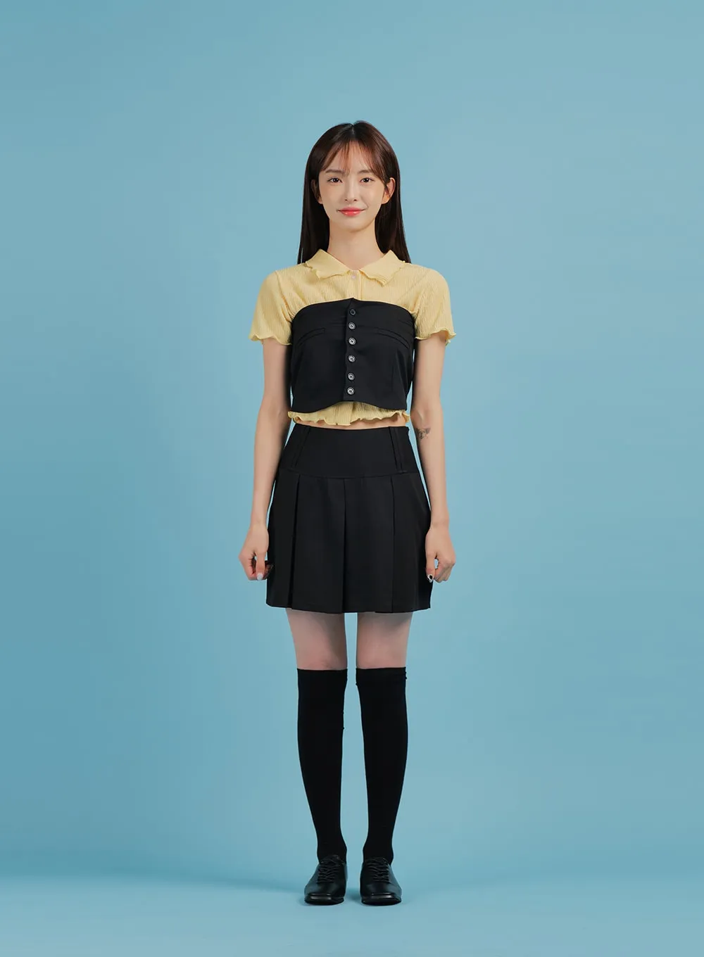 Basic Formal Pleated Mini Skirt BA27