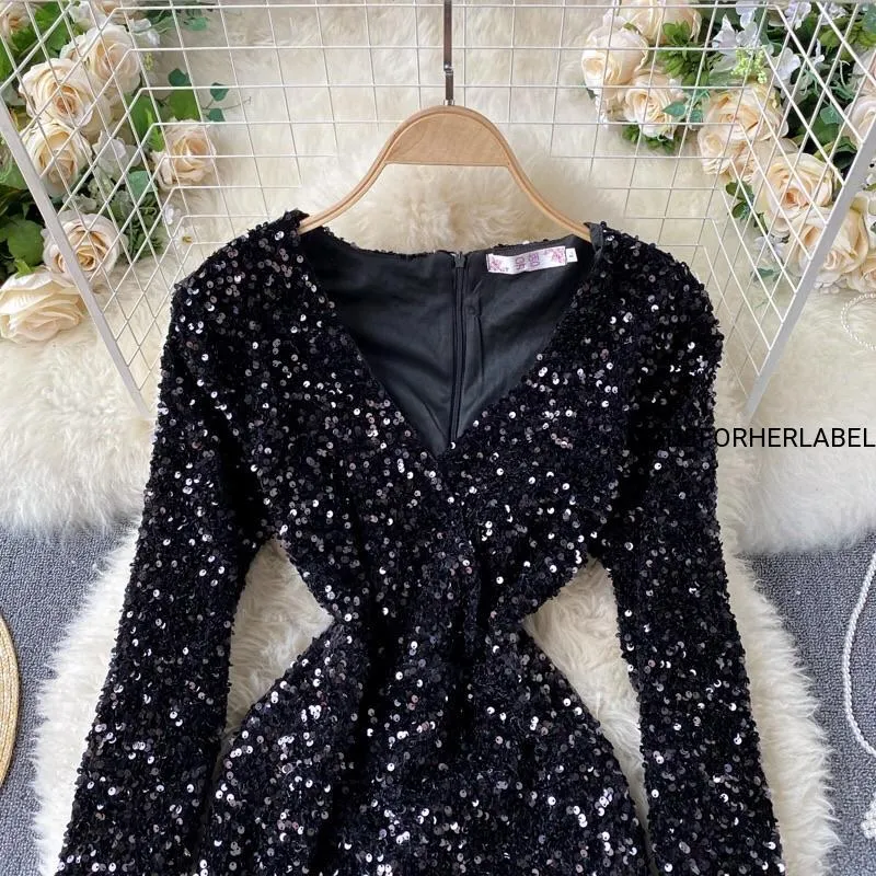 Bella Full Sleeve Sequin Dress