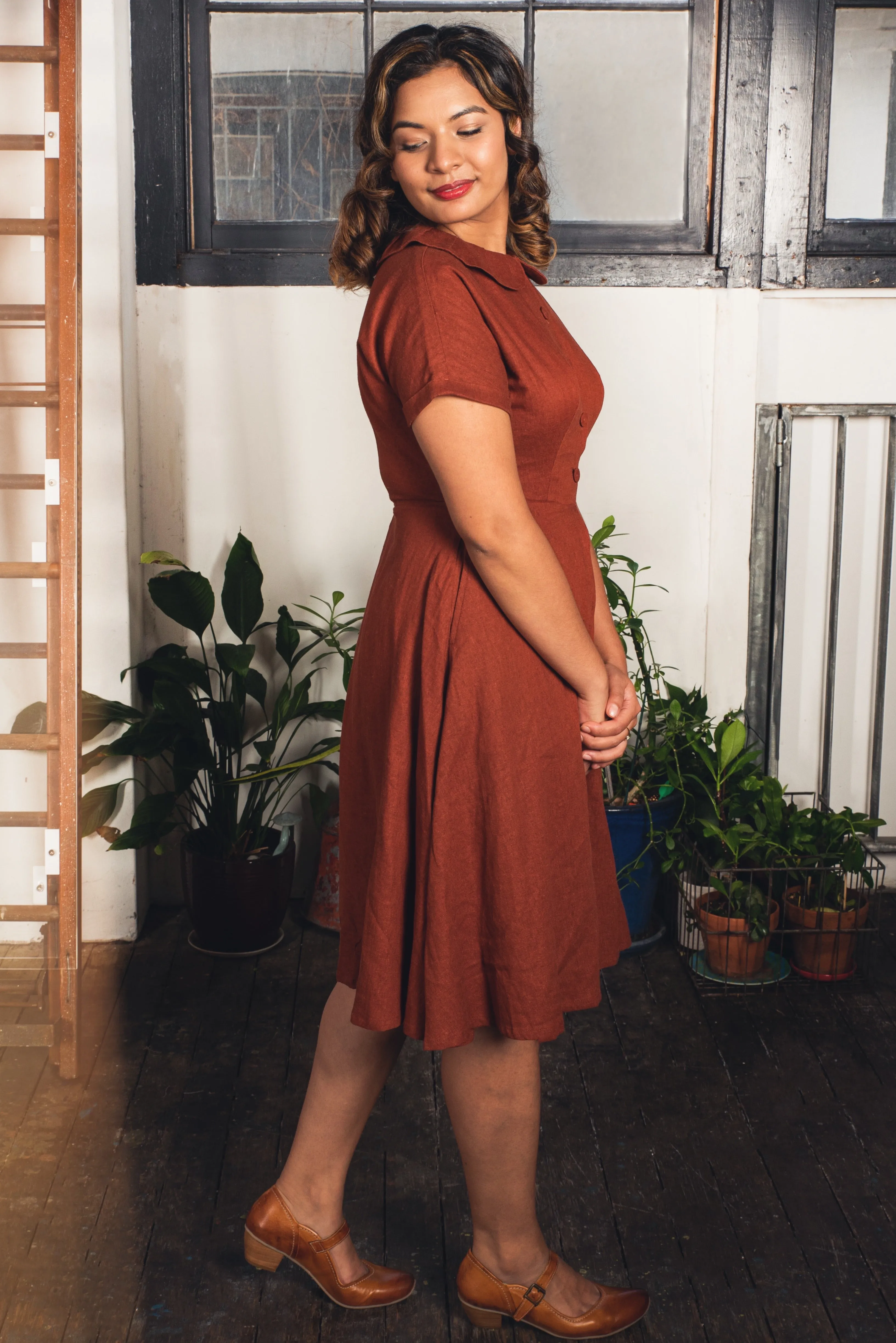 Bette Rust Cotton Dress