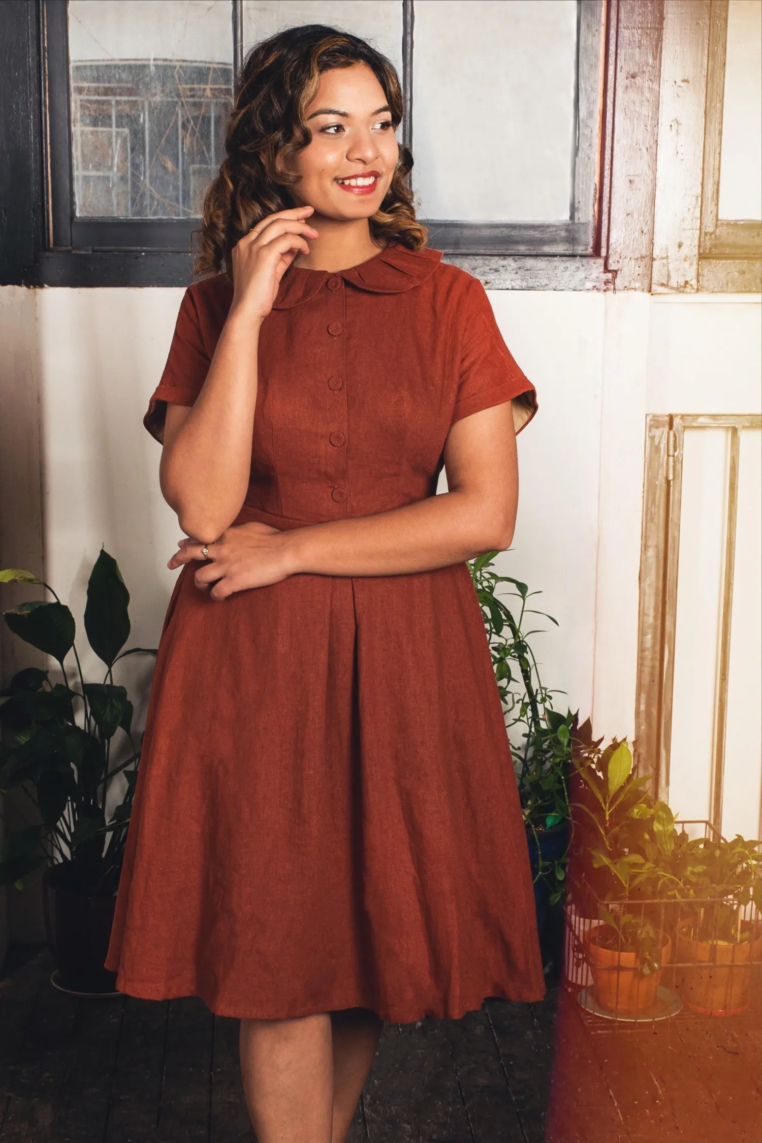 Bette Rust Cotton Dress