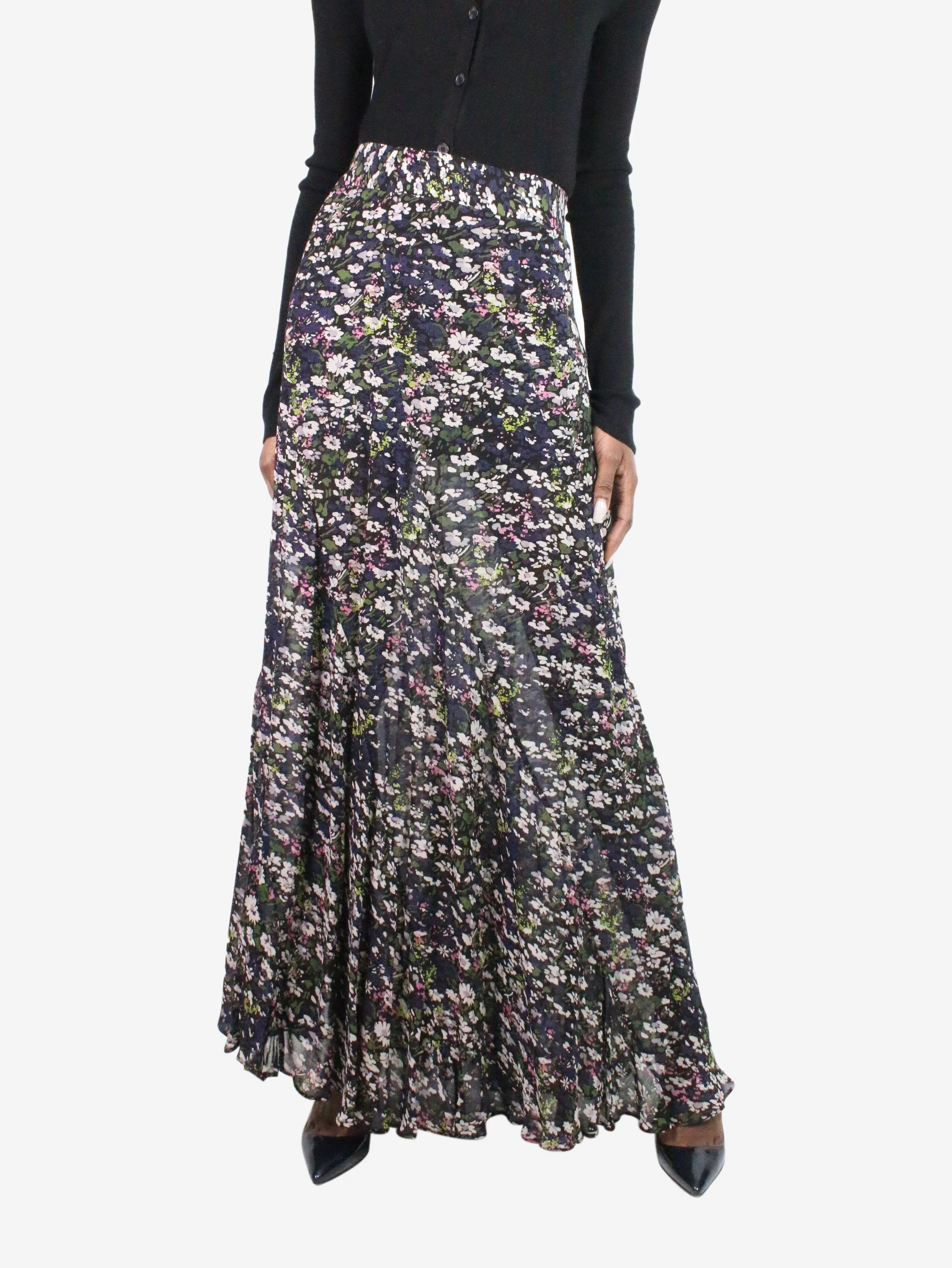 Black floral skirt - size EU 34