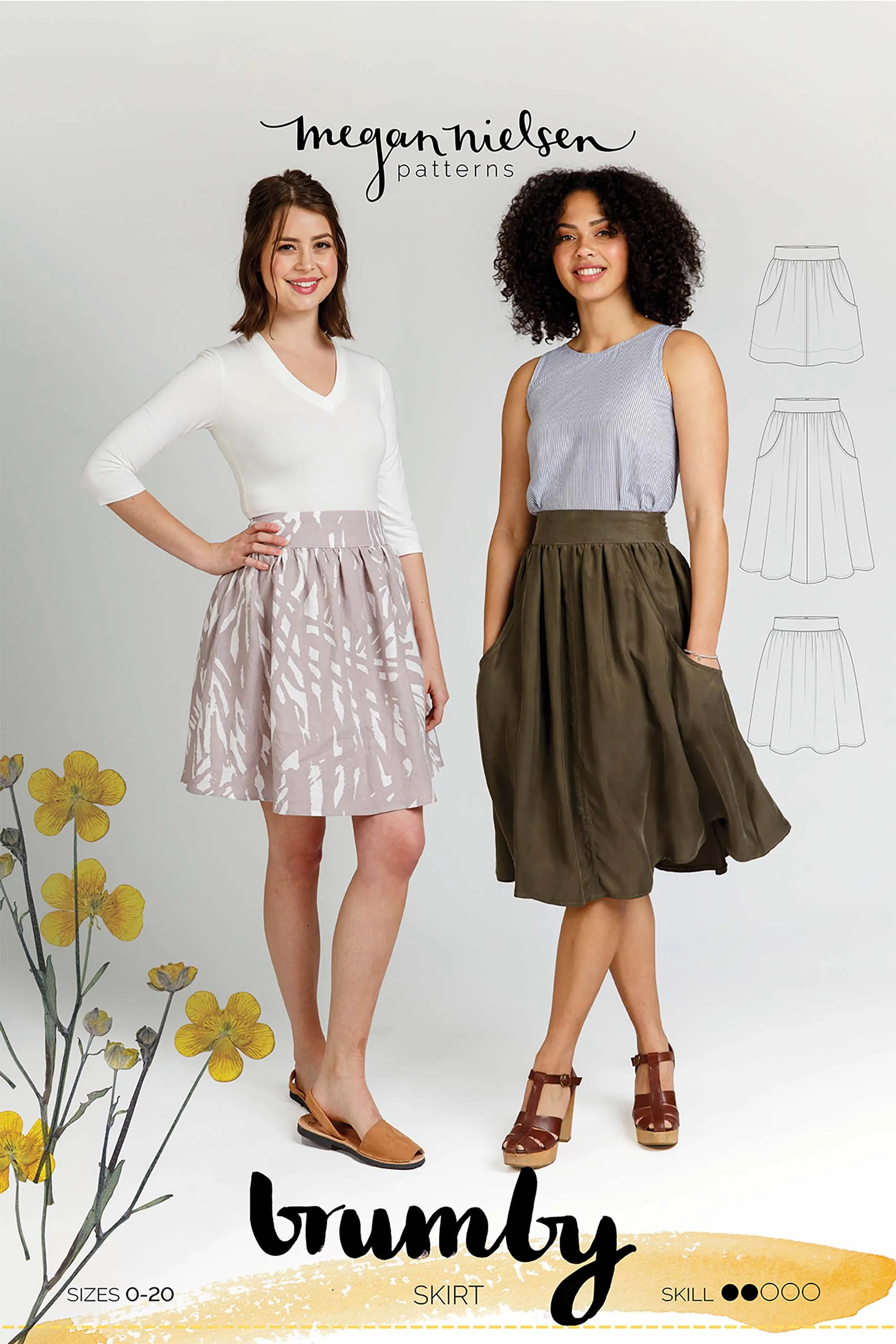 Brumby Skirt Sewing Pattern by Megan Nielsen Patterns, Sizes 0-20