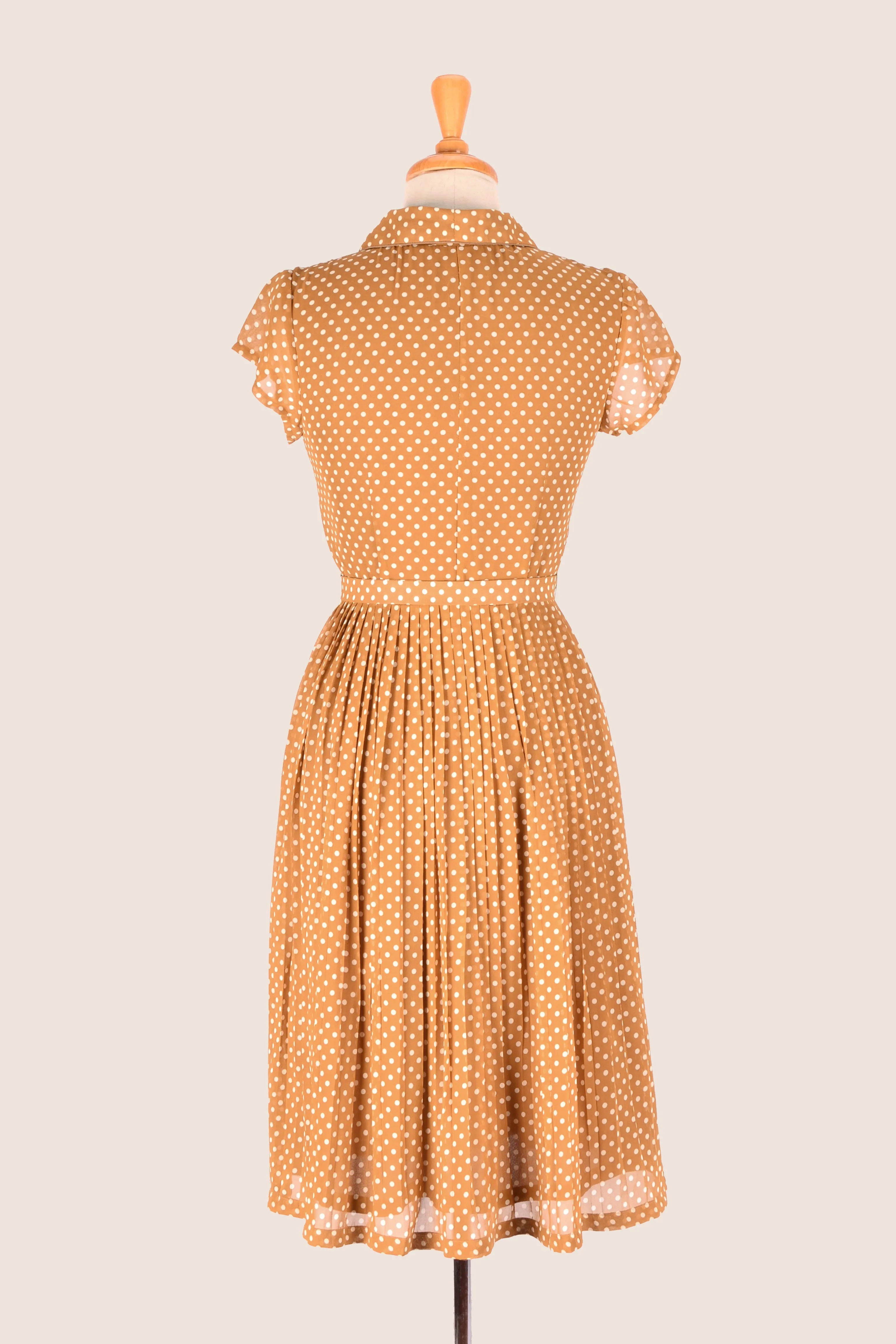 Camille Bronze & Cream Polka Dot Dress