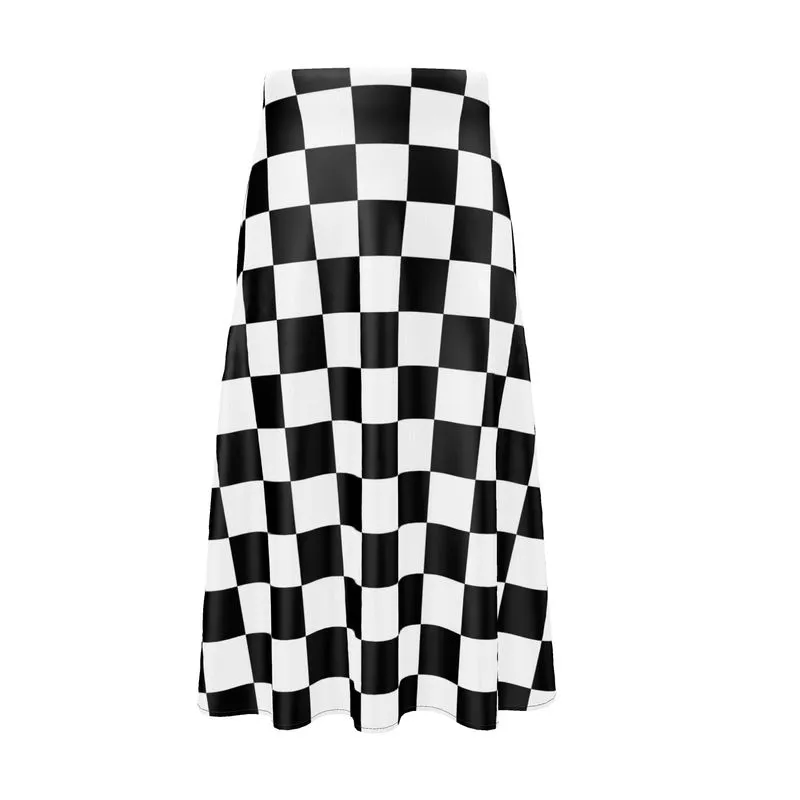 Checkered Midi Skirt