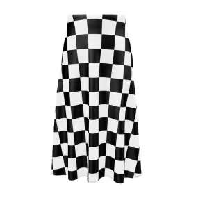 Checkered Midi Skirt