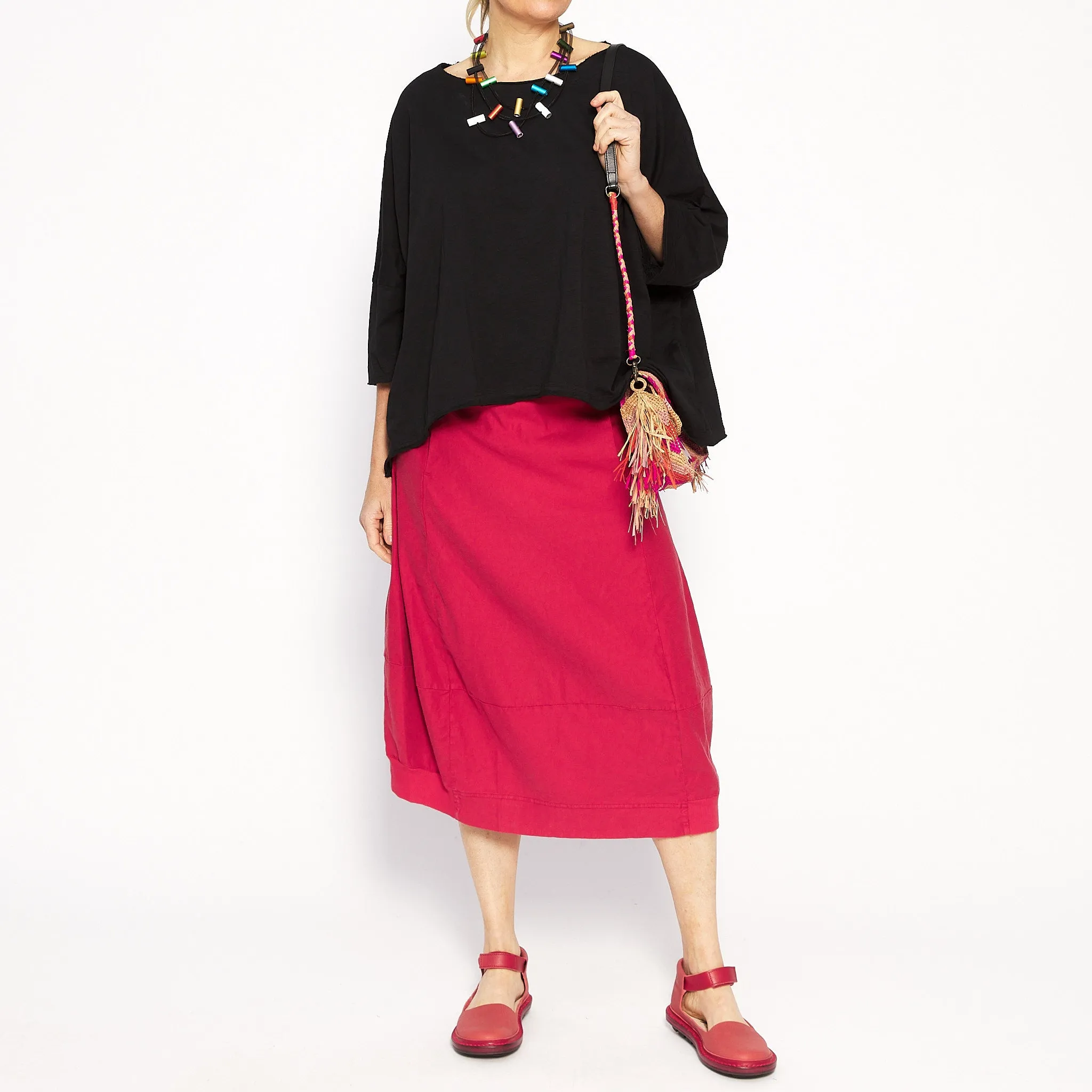 Stylish Chili Red A-Line Skirt for Effortless Chic Fashion