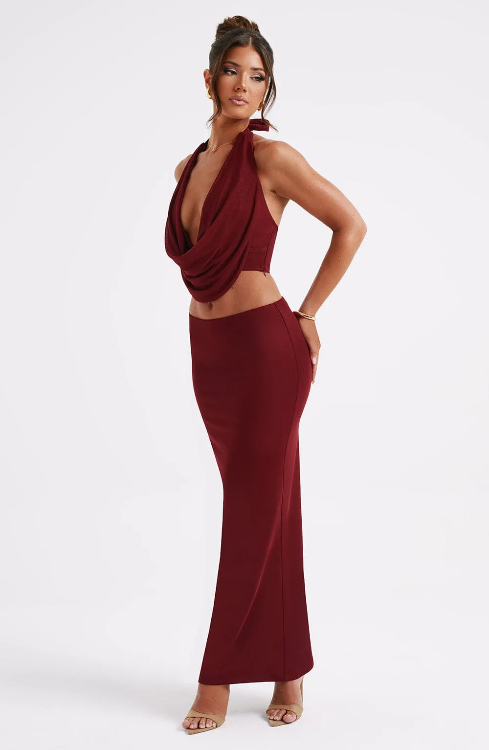 Chrishelle Maxi Skirt - Burgundy