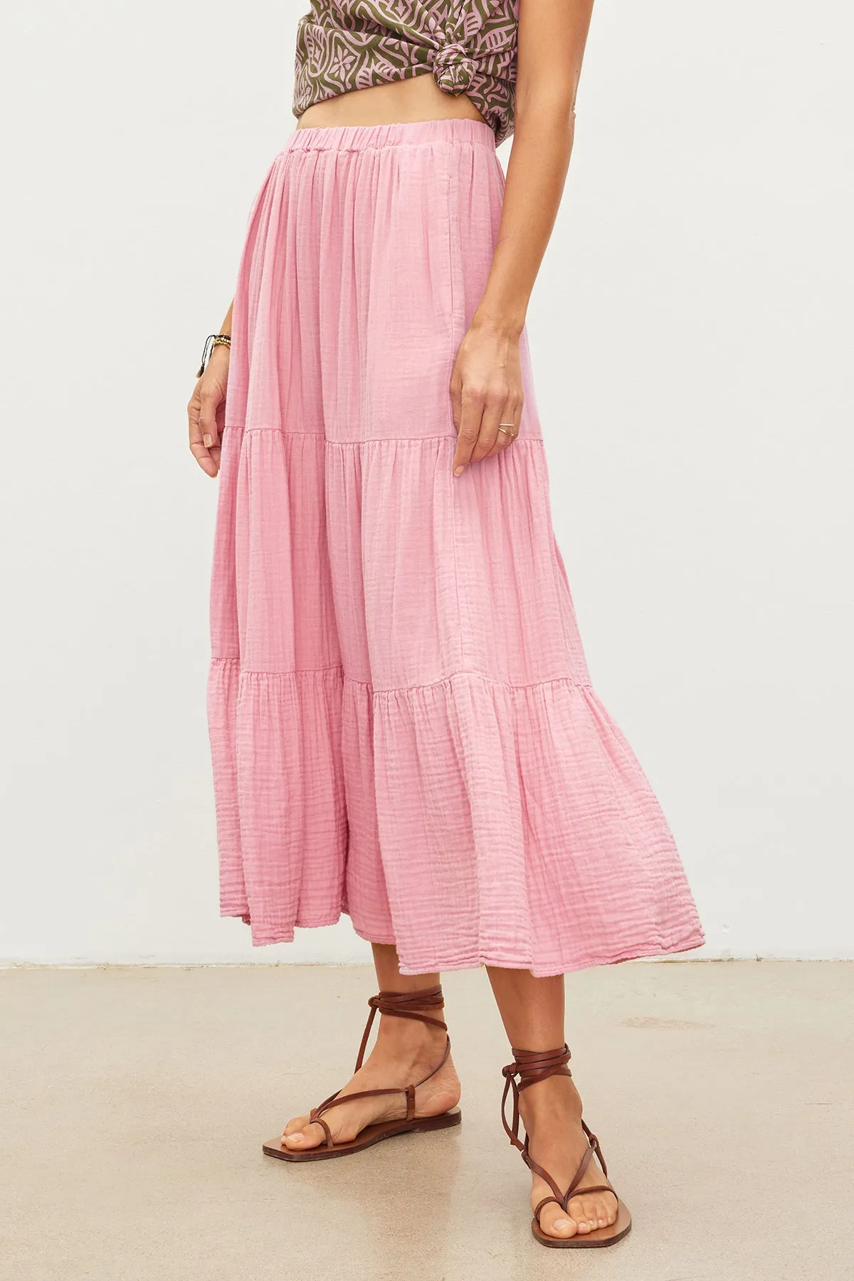 DANIELLE COTTON GAUZE TIERED SKIRT