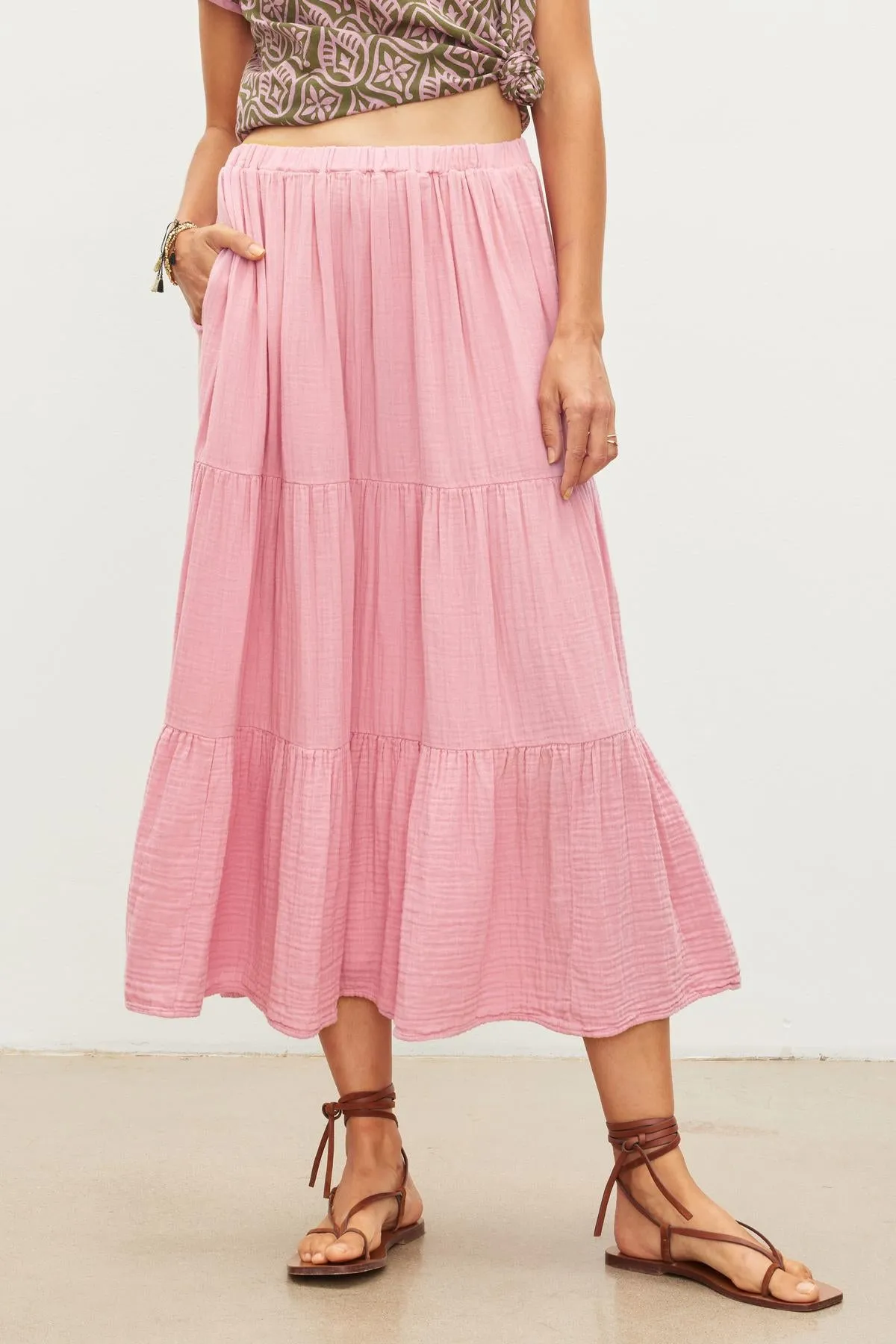 DANIELLE COTTON GAUZE TIERED SKIRT