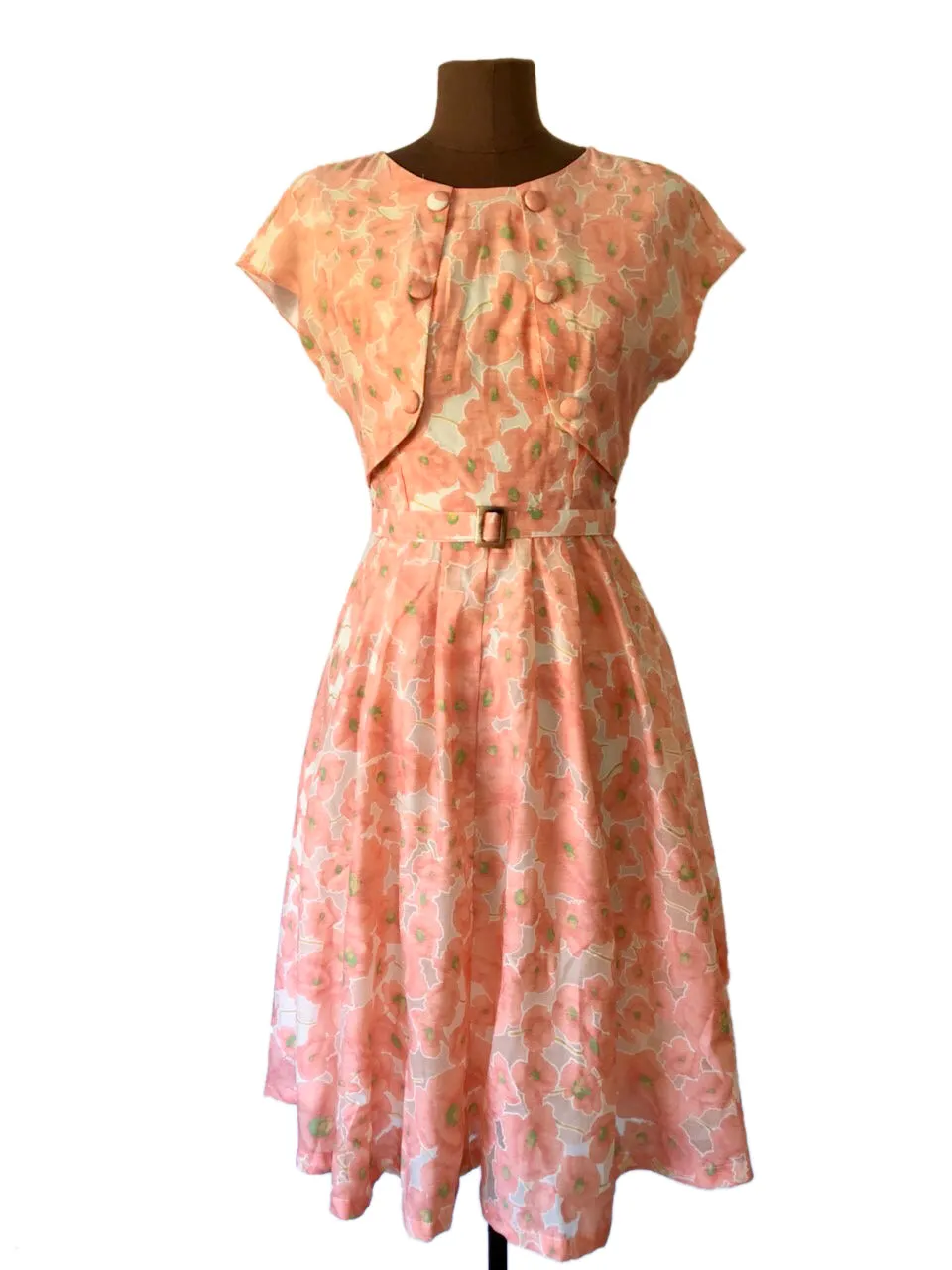 Dolores 50s Orange & Cream Dress