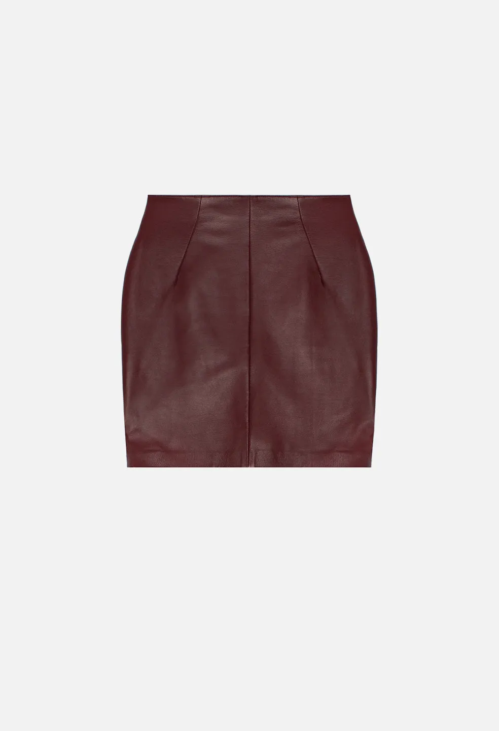 Elise Leather Skirt / Burgundy