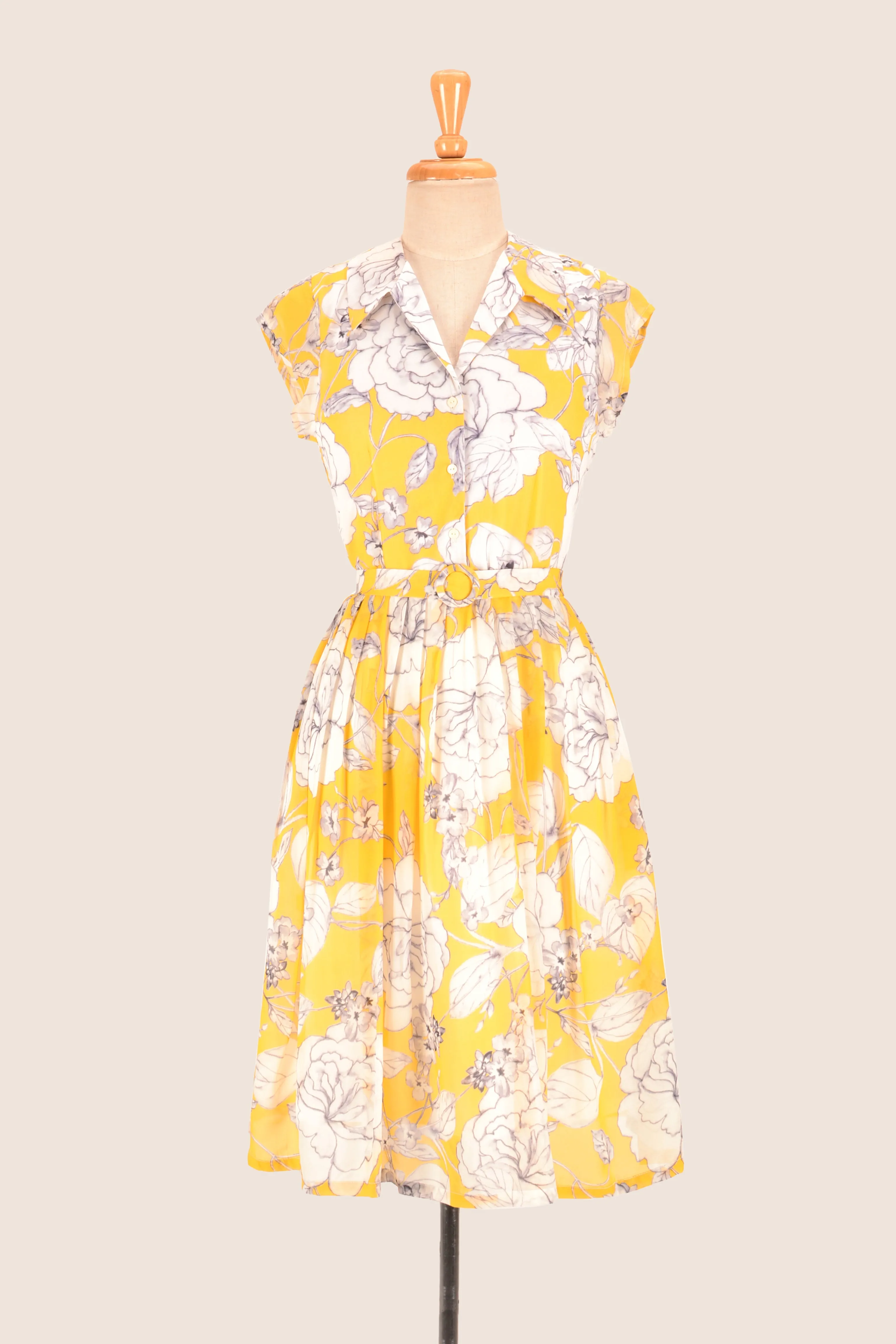 Ellen Custard & Cream Floral Dress