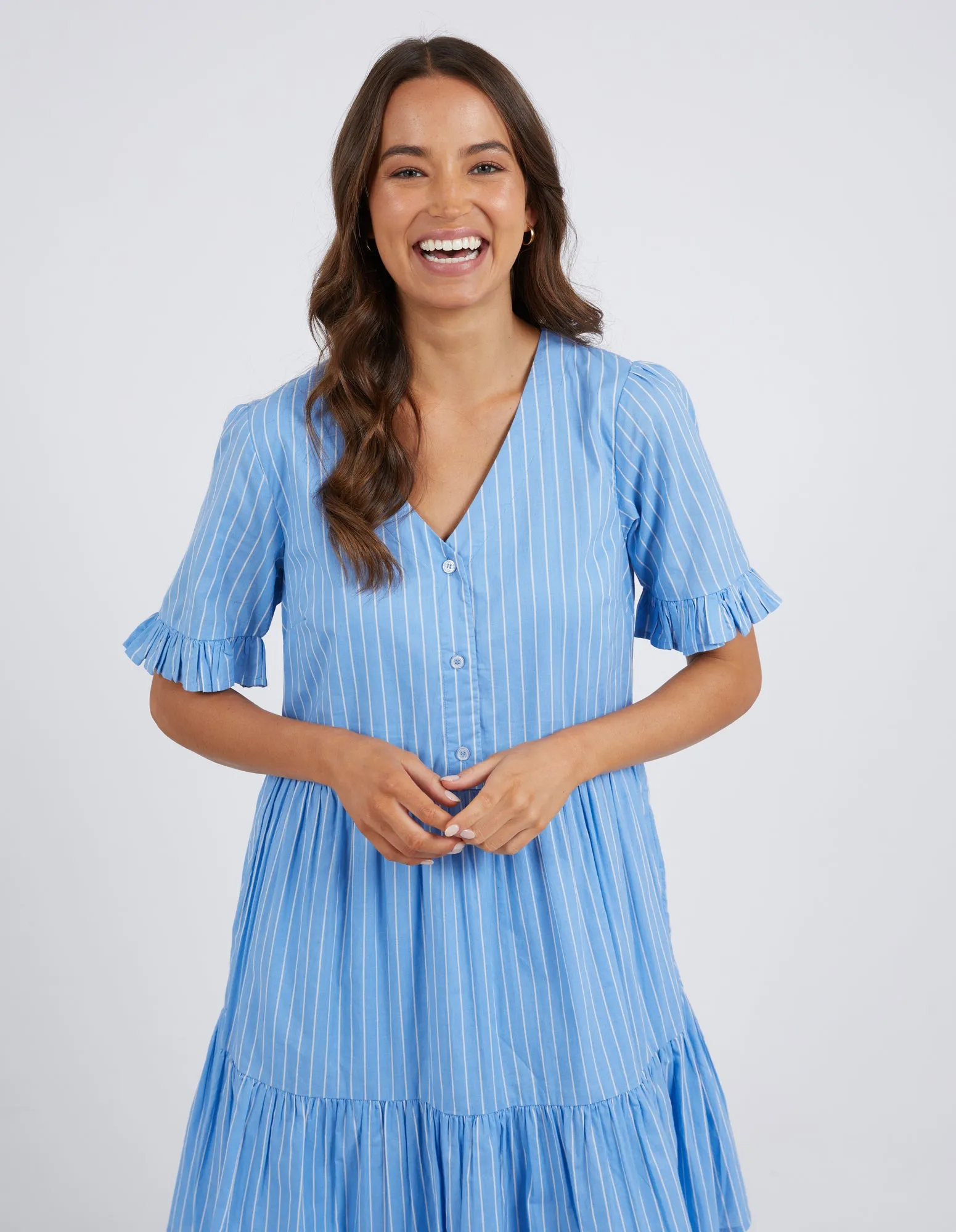 Elm Hailey Stripe Dress - Azure Blue