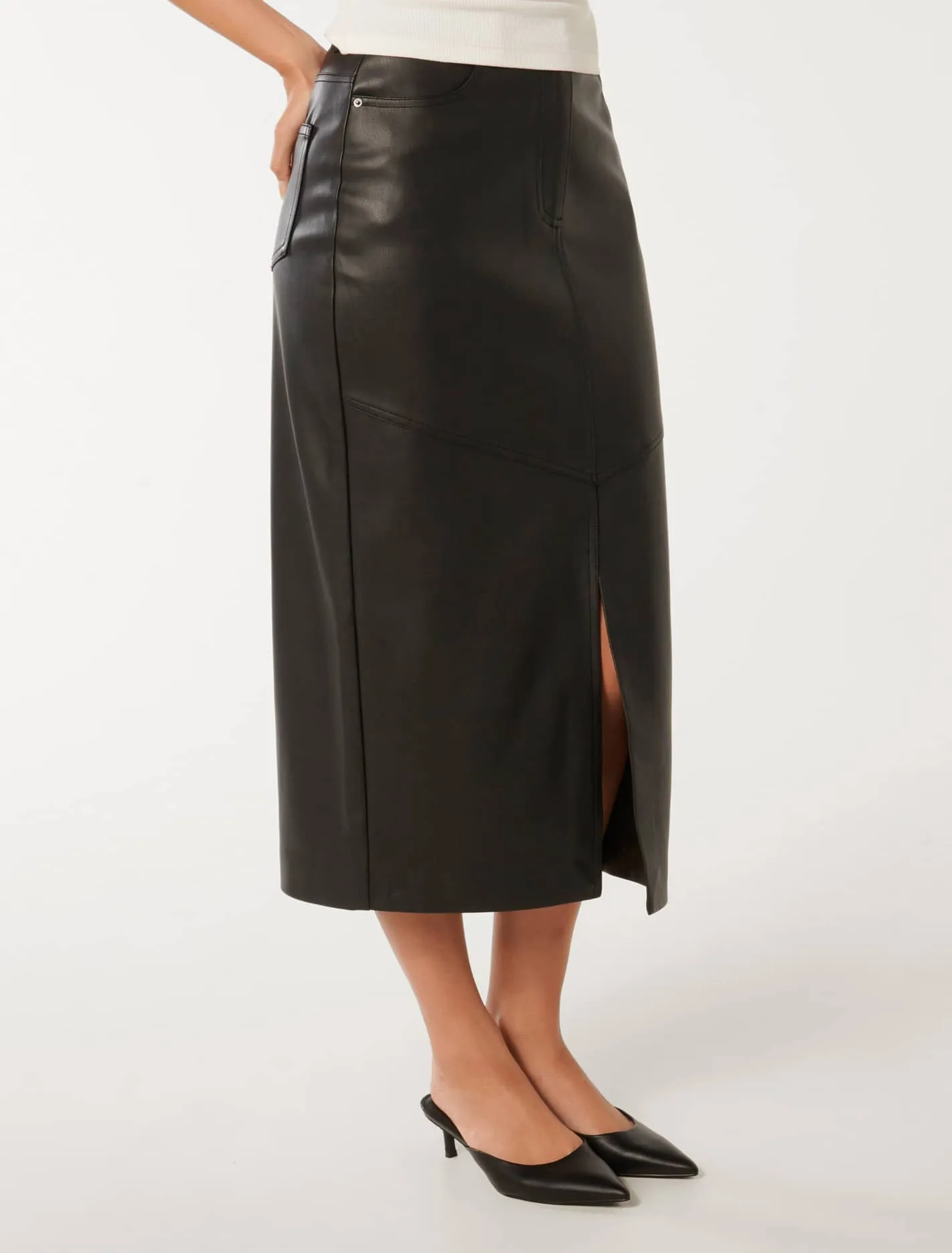 Elodie Vegan Leather Midaxi Skirt