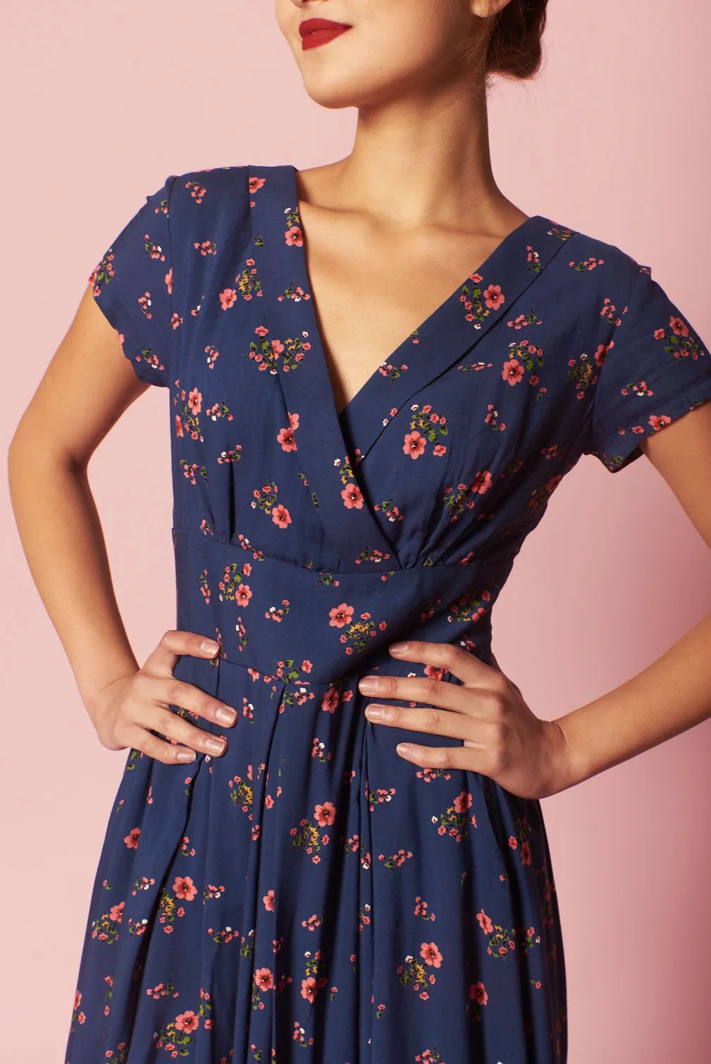 Enchanted Navy Cherry Blossom Dress