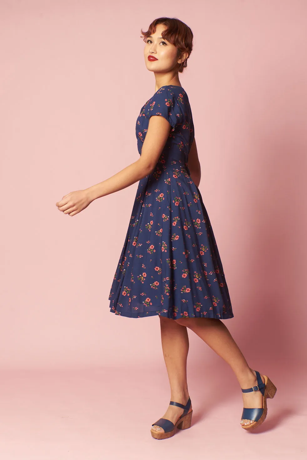 Enchanted Navy Cherry Blossom Dress