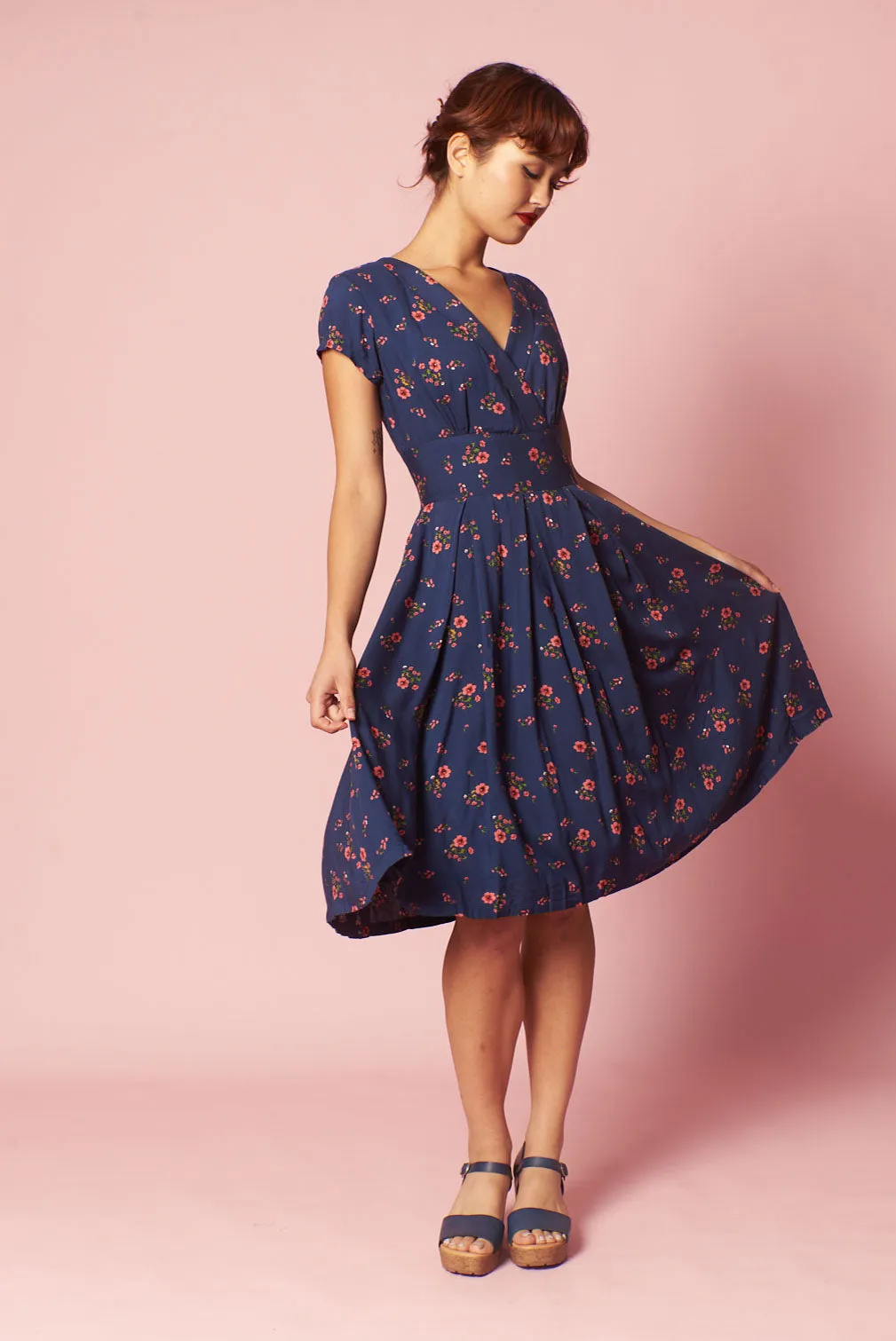 Enchanted Navy Cherry Blossom Dress