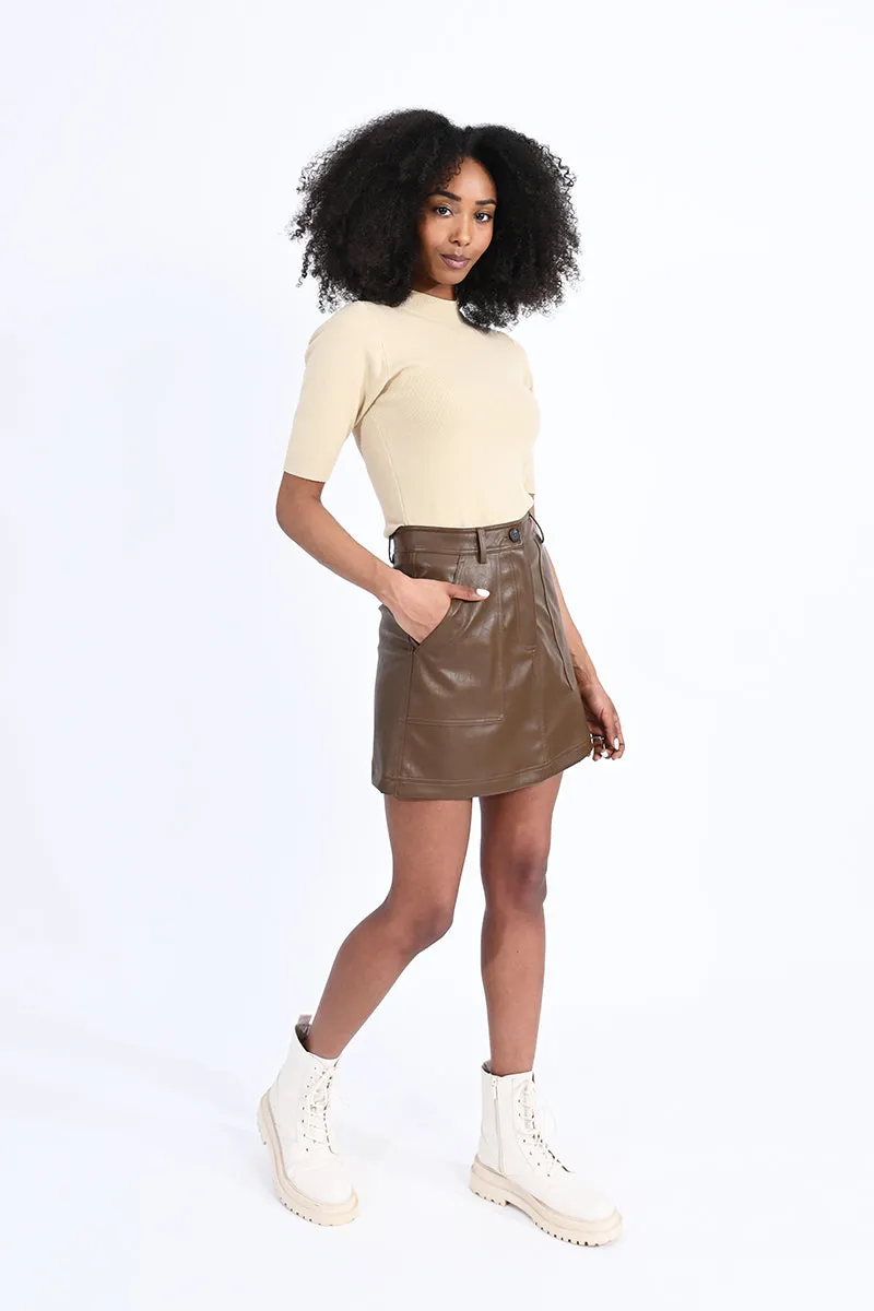 Faux Leather Skirt