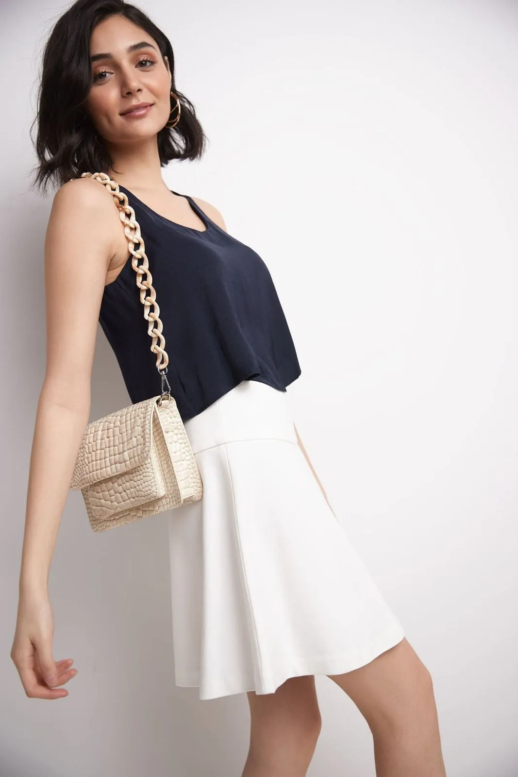 Fit-And-Flare Skirt with Wide Waistband