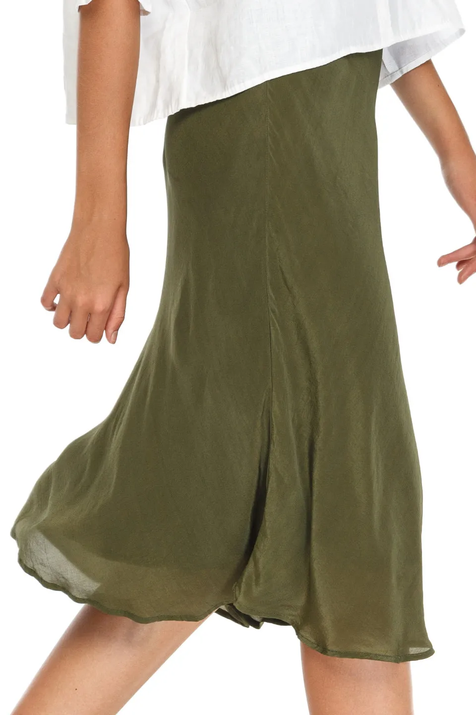 Friday Midi Slip Khaki Skirt