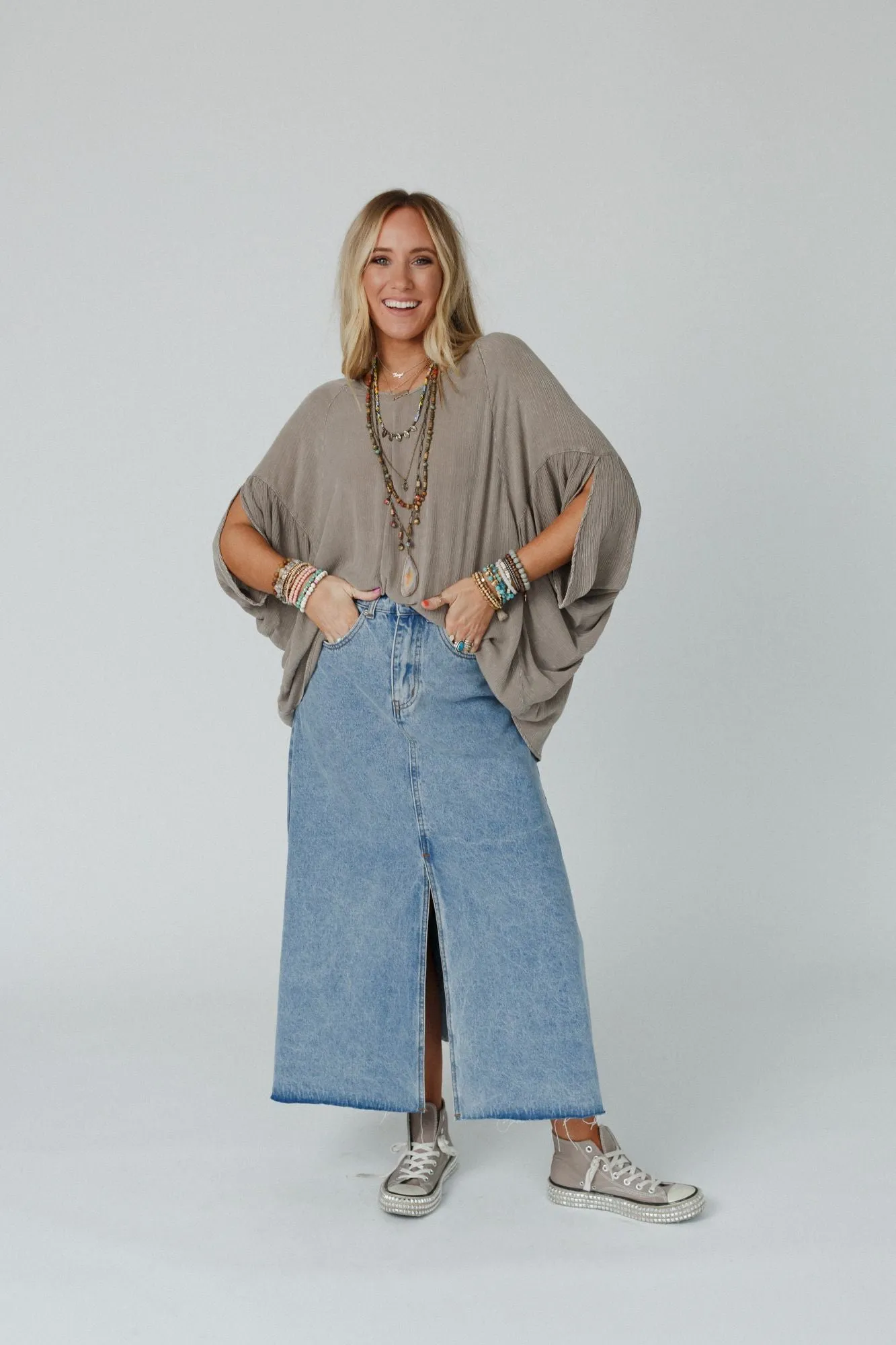 Classic Denim Maxi Skirt - Effortless Style for Every Occasion