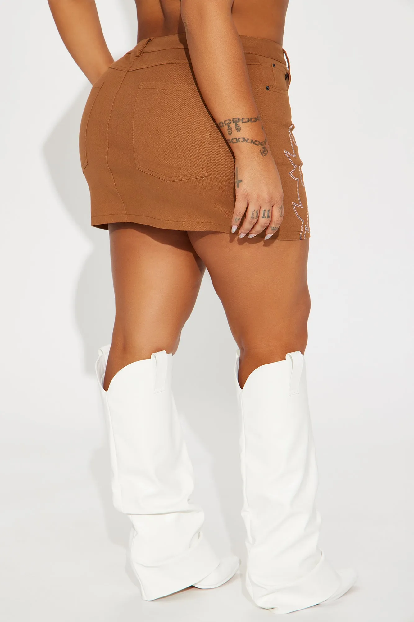 Honky Tonk Mini Skirt - Brown