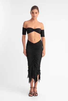 ISADORA SKIRT WITH TAIL BLACK