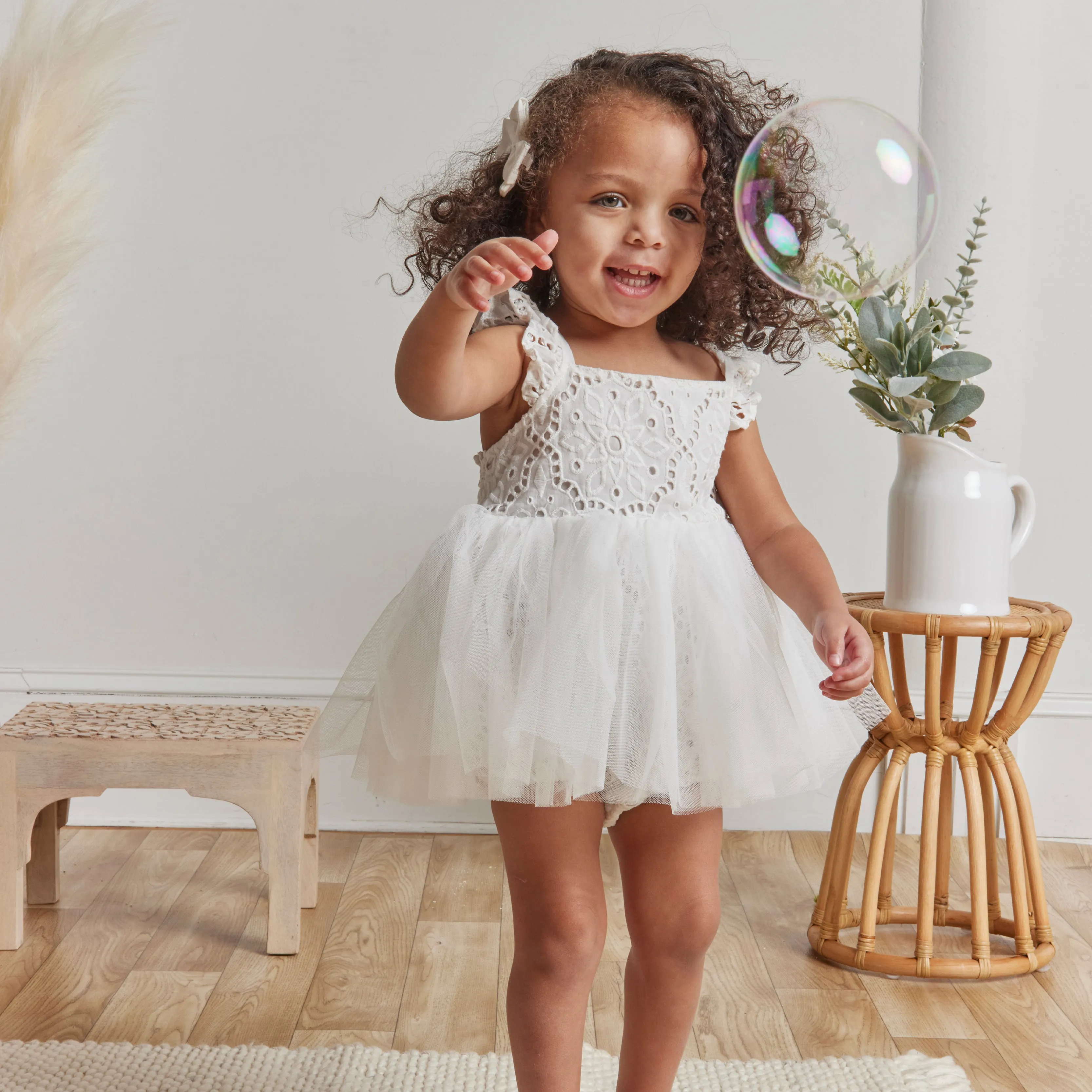 Ivory Eyelet Bodysuit & Headband Set