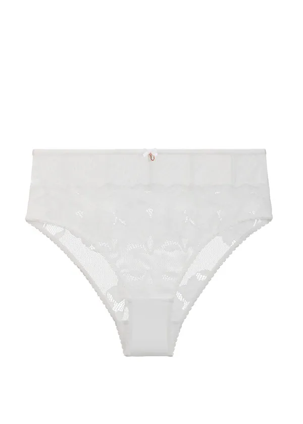 JEAN Plus Floral White Lace Brief Panties