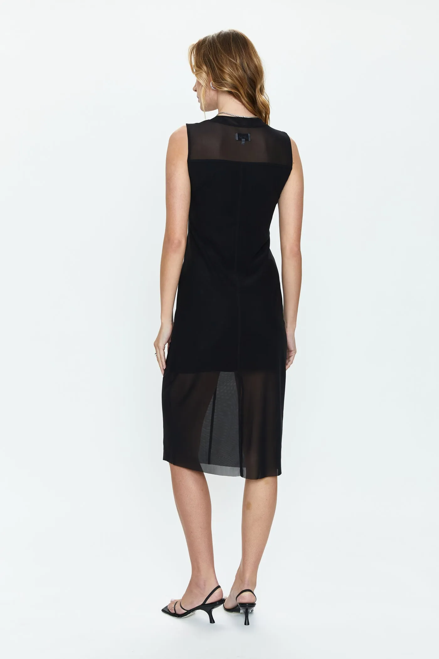 JUNE SLEEVELESS MIDI DRESS (NOIR) - PISTOLA