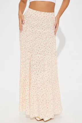 Justina Floral Tiered Maxi Skirt - Cream/combo