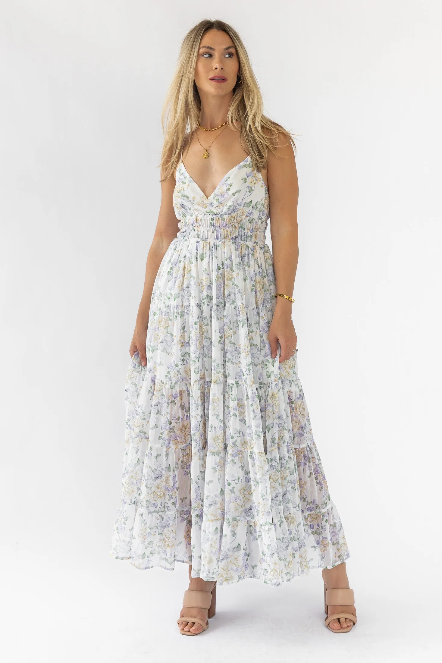 Kinsley Lavender Tiered Maxi Dress