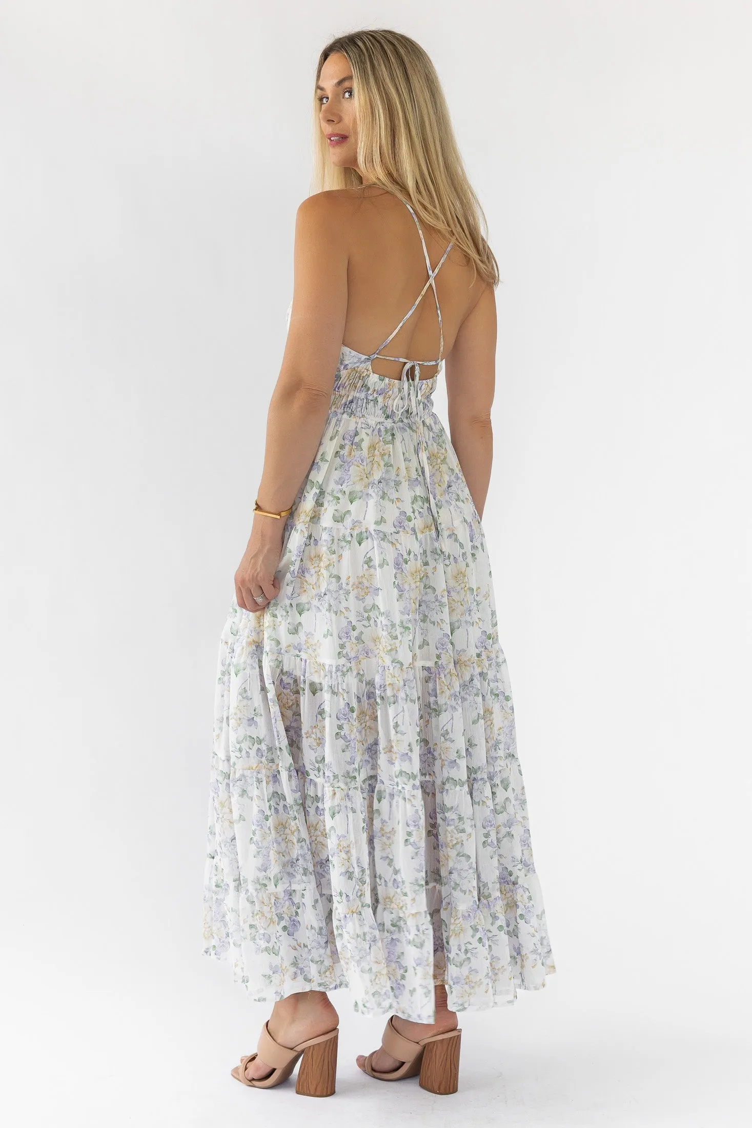 Kinsley Lavender Tiered Maxi Dress