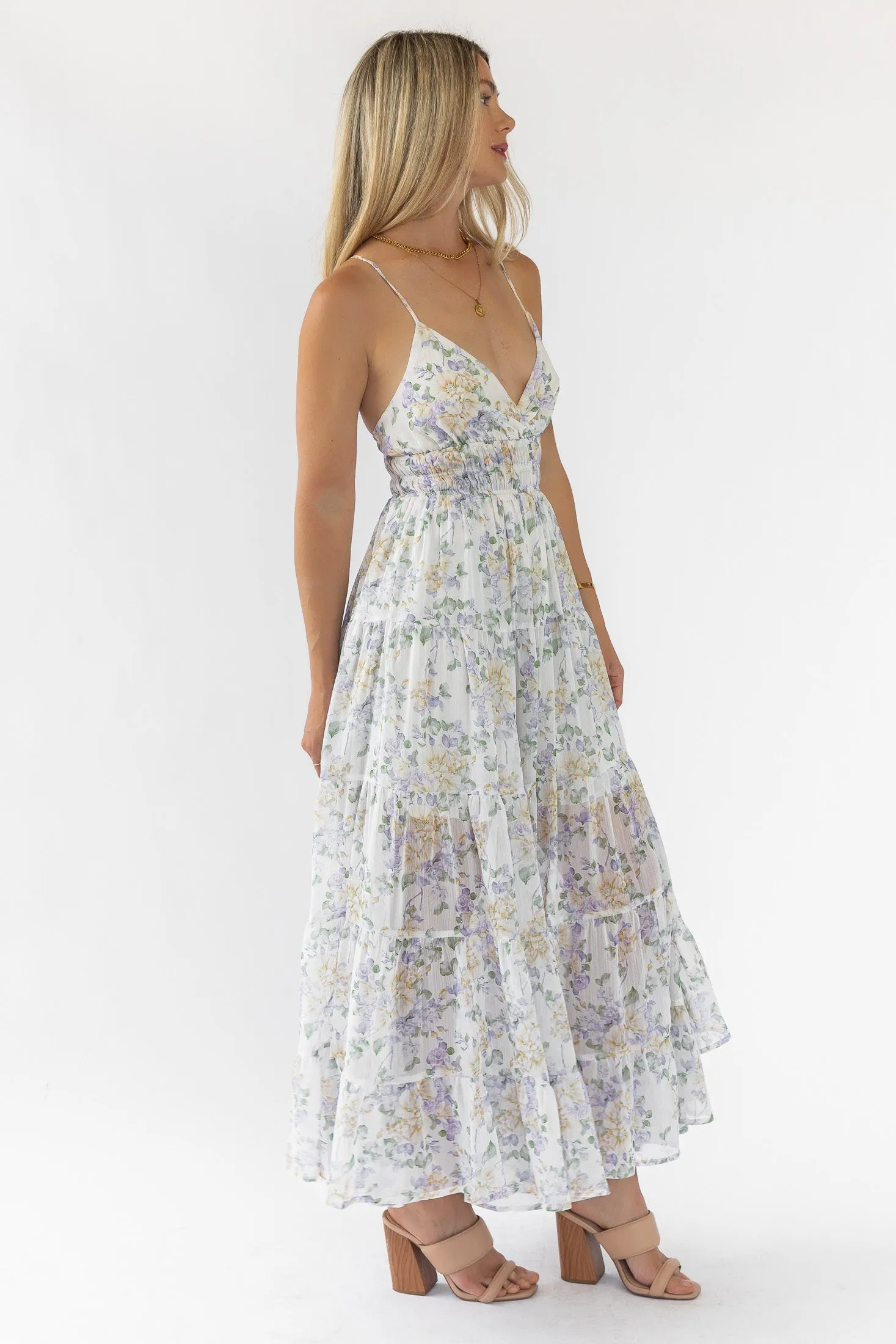 Kinsley Lavender Tiered Maxi Dress