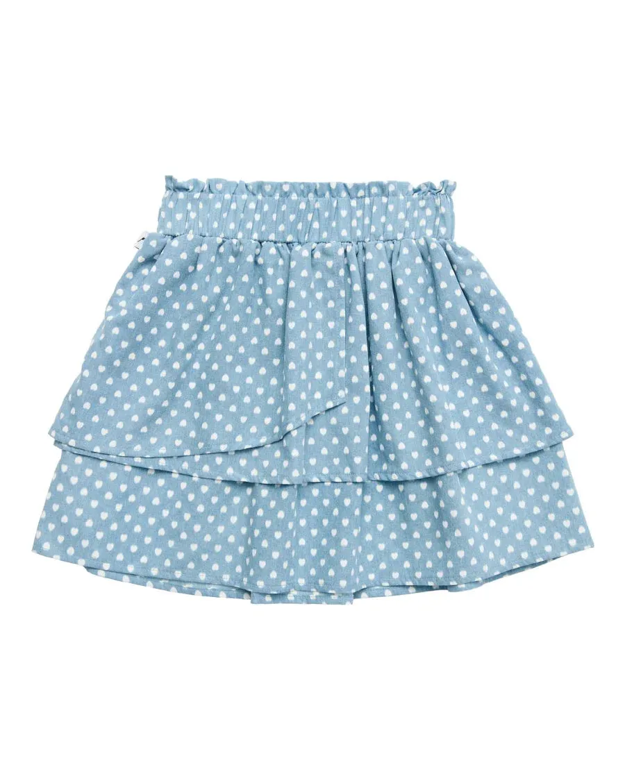 Kissed Hearts Chambray Rara Skirt