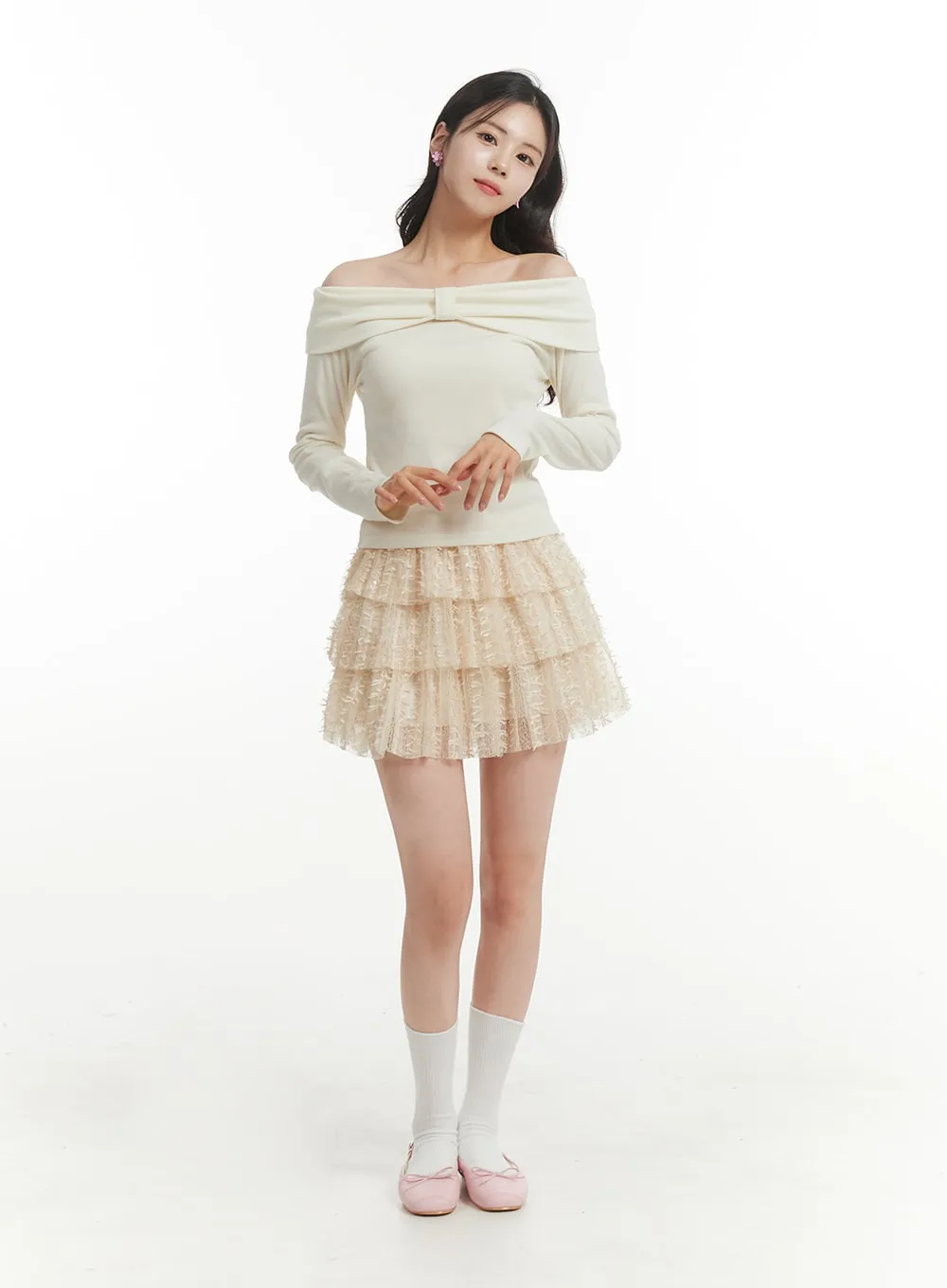 Lace Frill Mini Skirt OF428