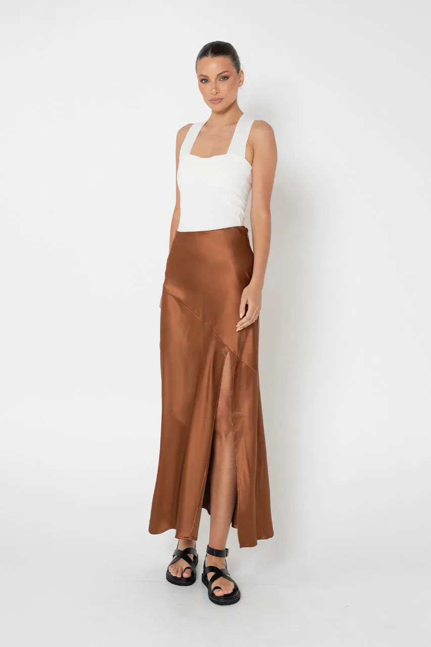 Layla Midi Skirt | Choc