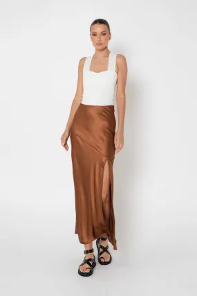 Layla Midi Skirt | Choc