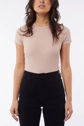 Manhattan Pink Crop Rib Tee