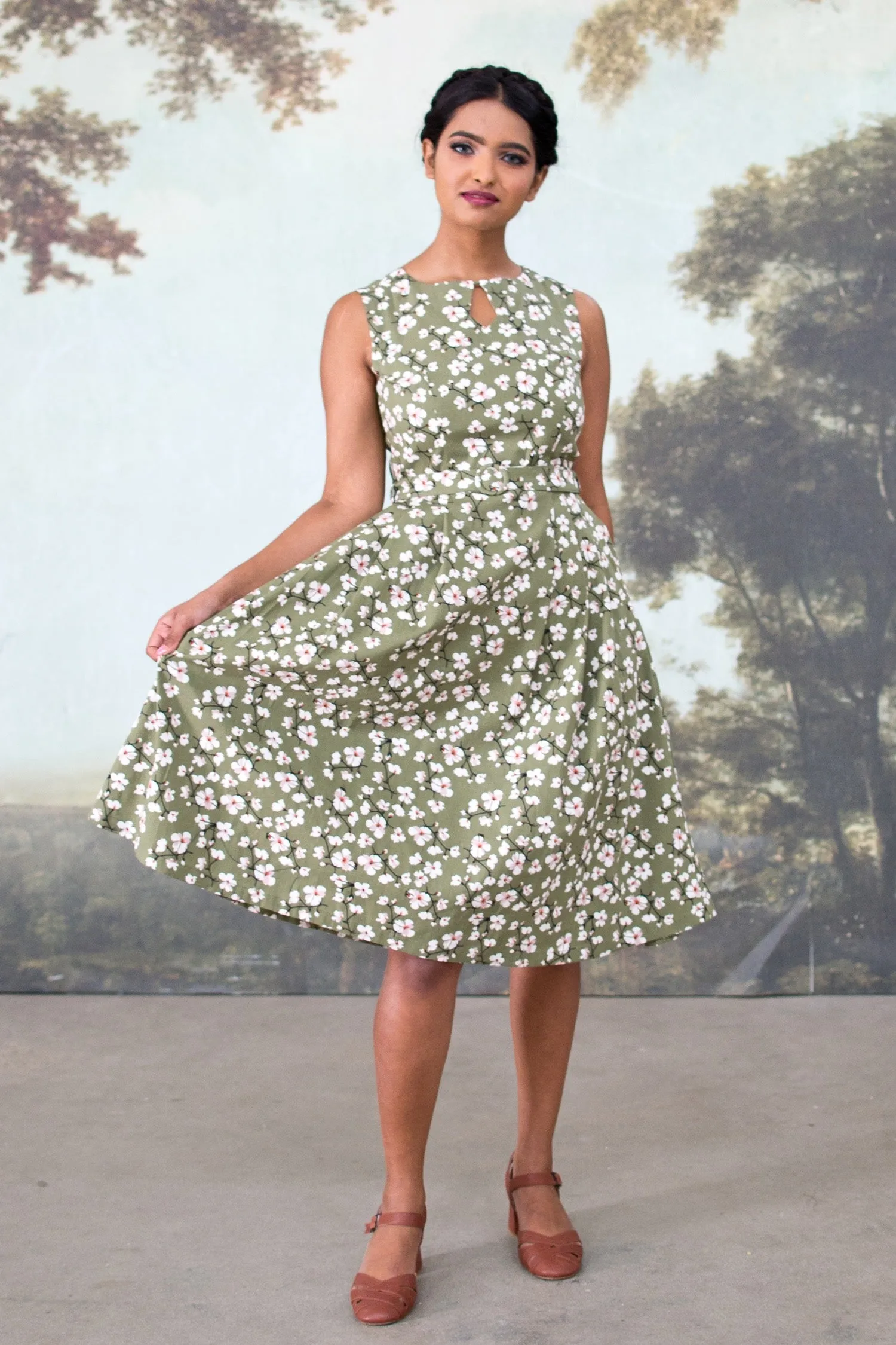 Meadow Green Floral Dress