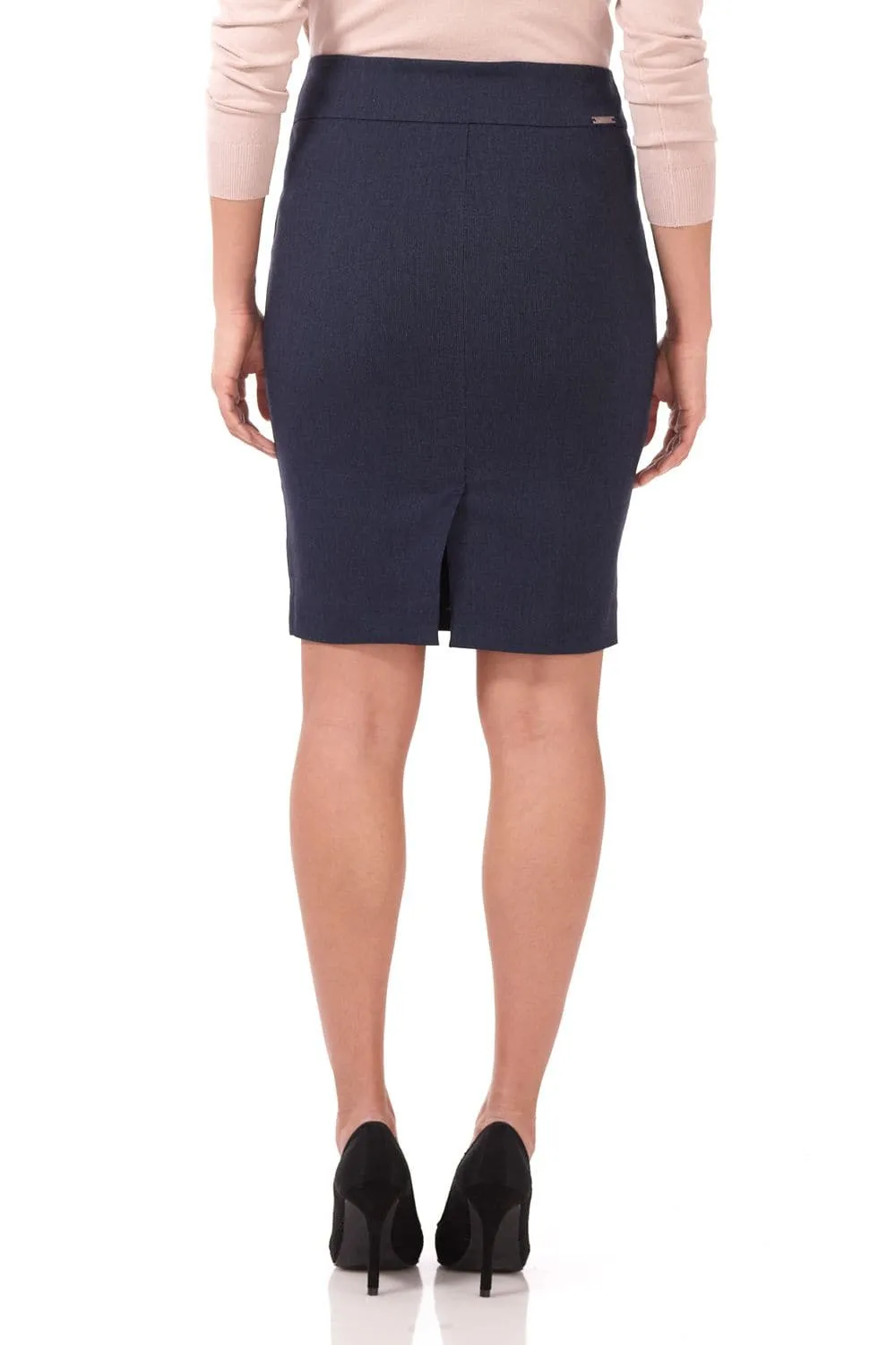 Midi Pencil Skirt with Pull-on Style Design