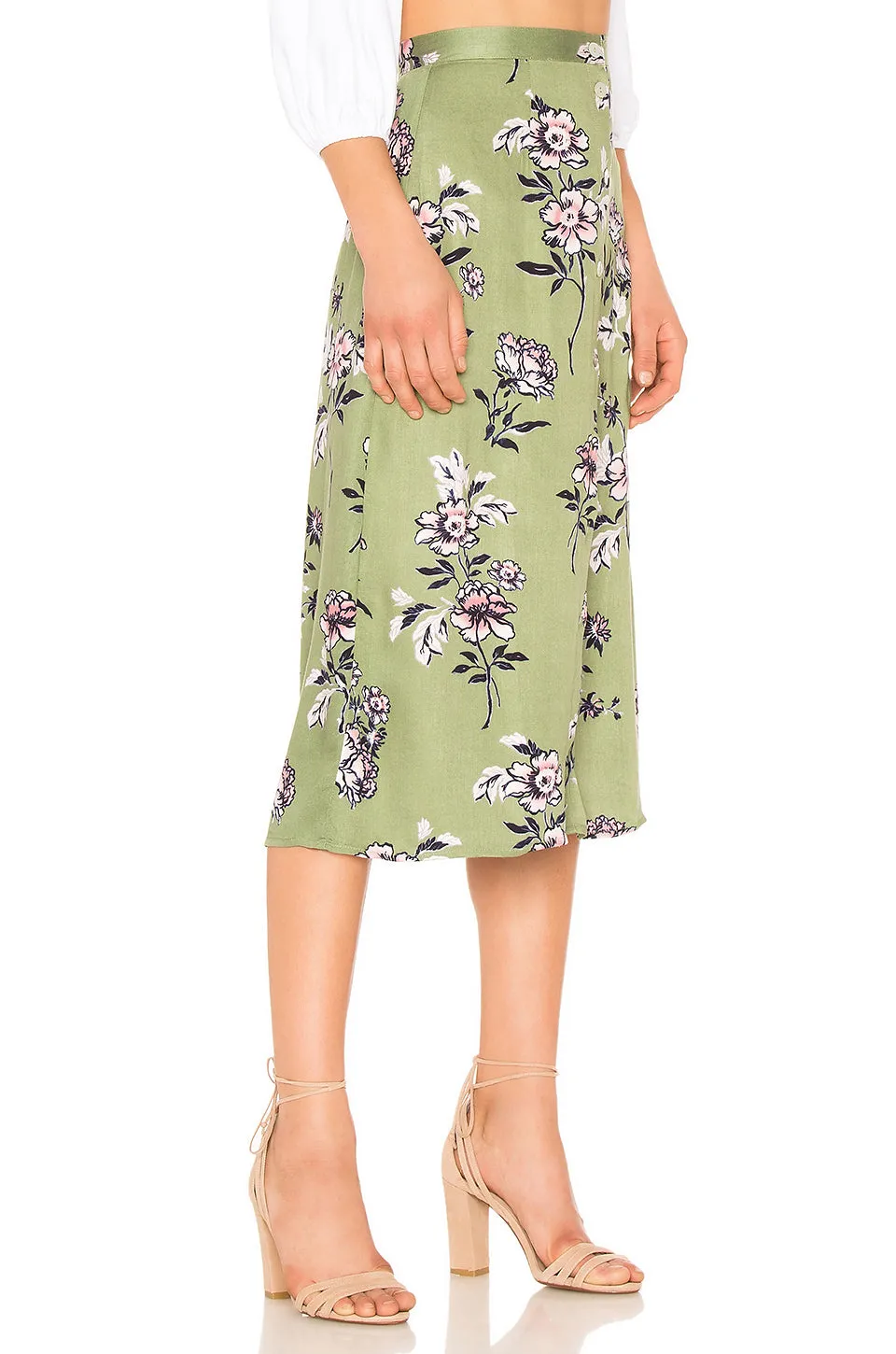 MINKPINK Wanderer Button Midi Skirt