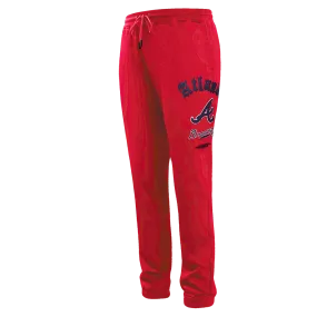 MLB ATLANTA BRAVES OLD ENGLISH MEN'S SWEATPANT (RED)