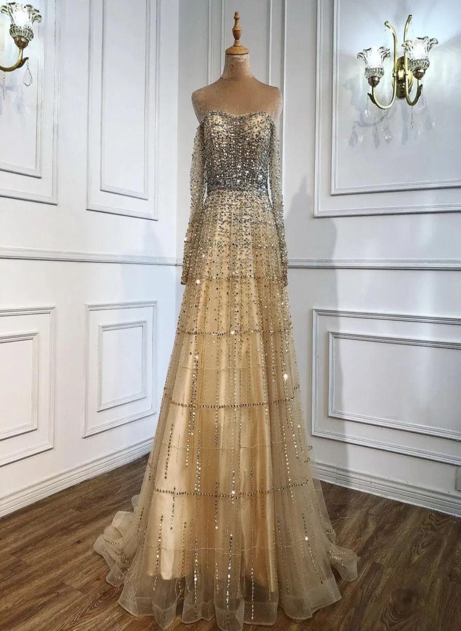 Mona - Beaded Embellished Gown